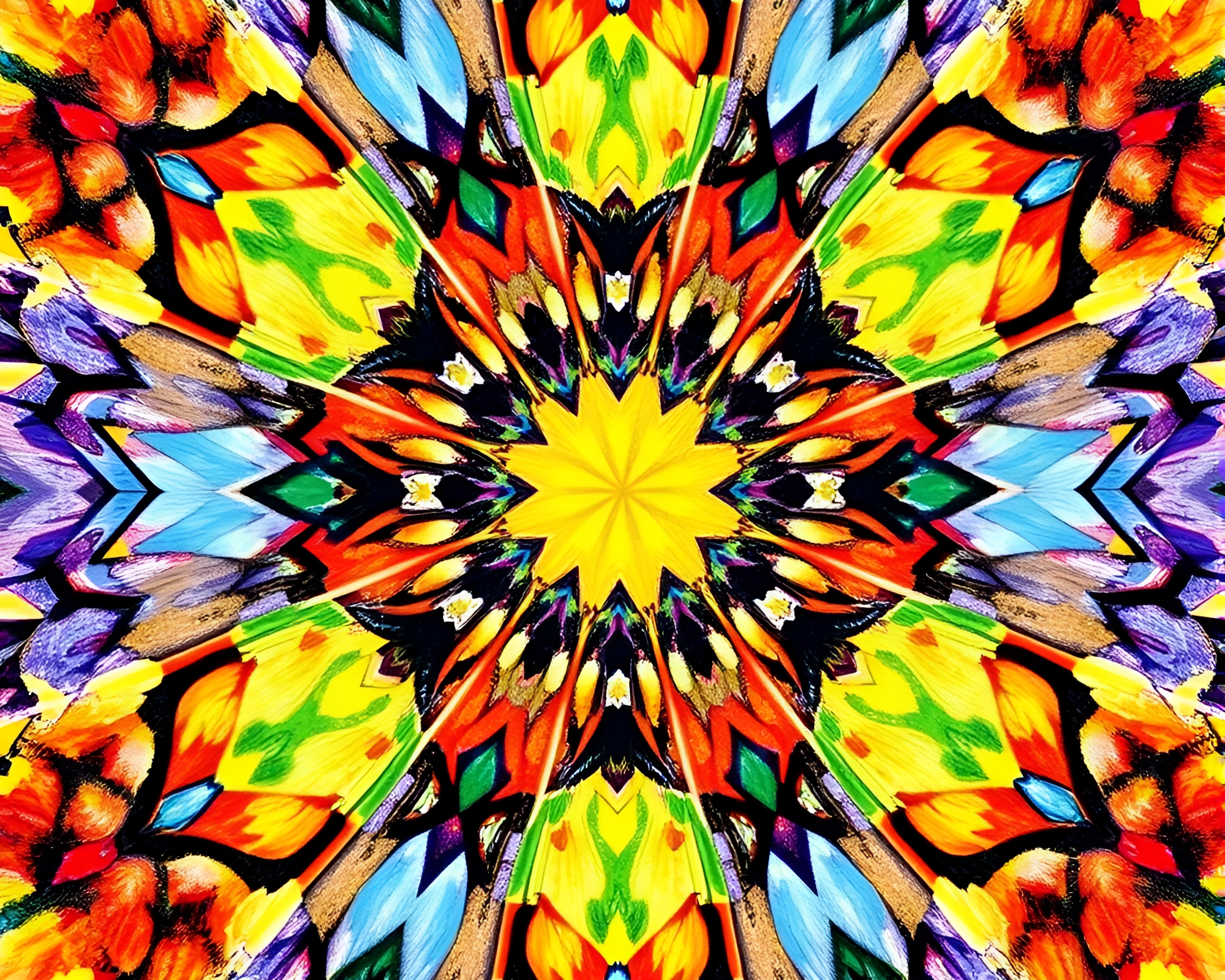 Fragmented Kaleidoscope Hoverboard Madness – free AI stock image