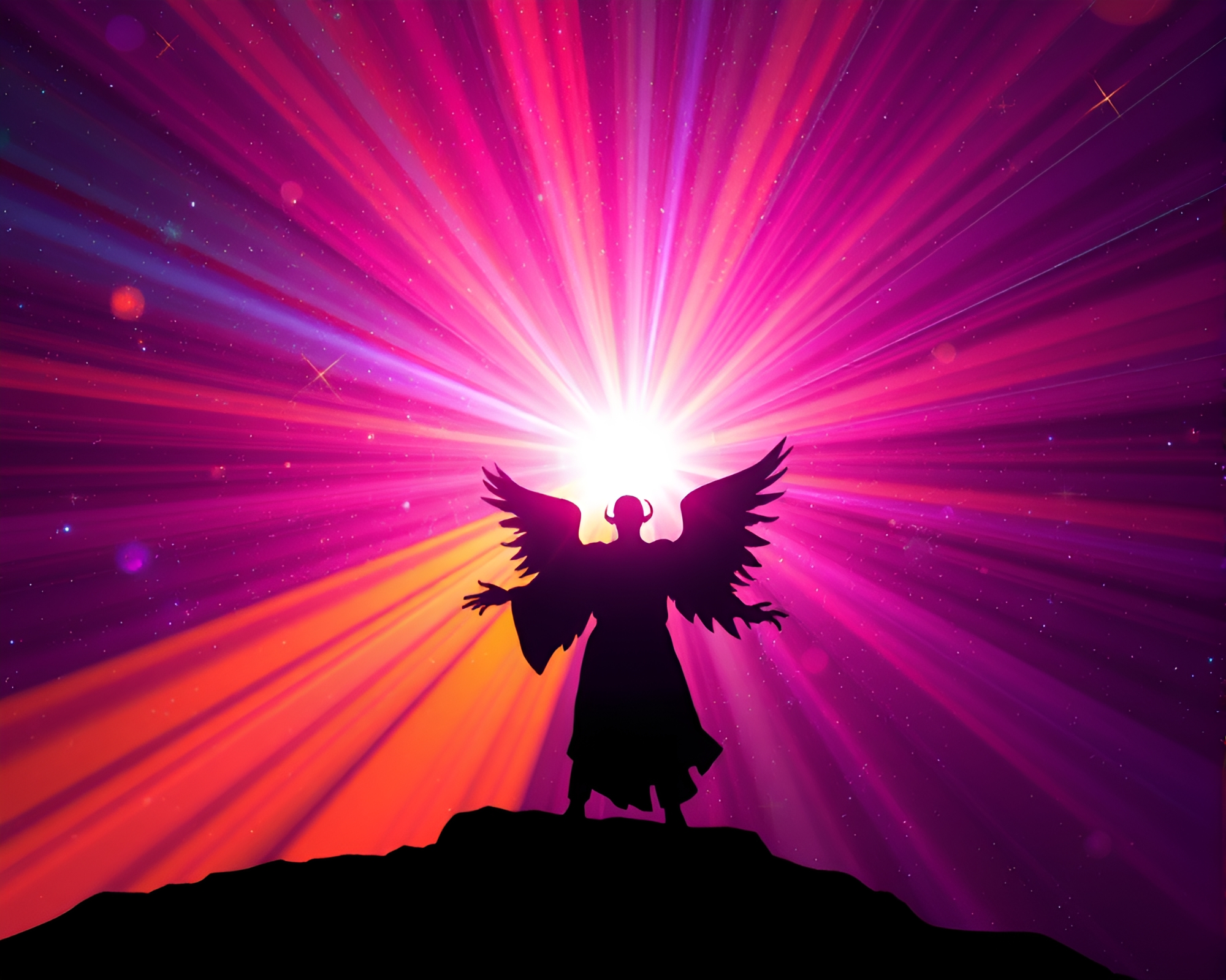 Ethereal Wormhole Generator Casting Shadows with God Rays – free AI stock image