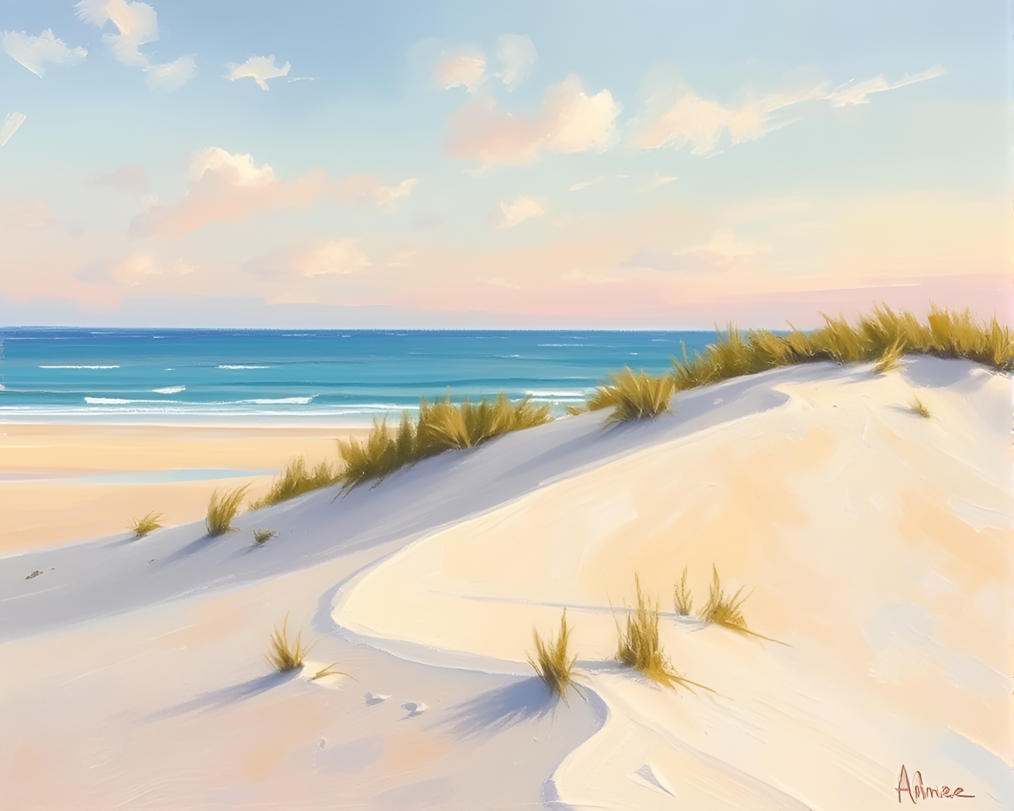 Mesmerizing Sand Dune Palette Knife Painting – free AI stock image