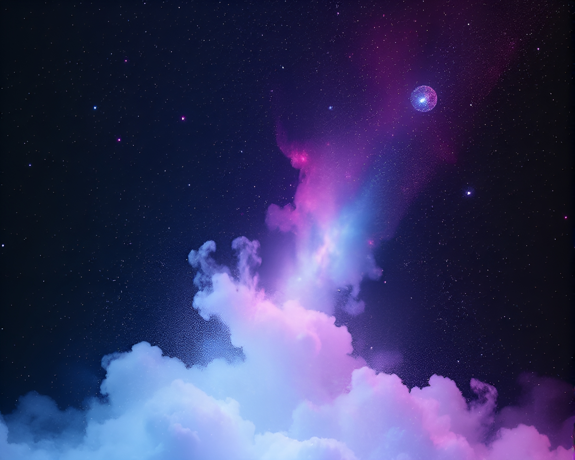 Parallel Universe Explosion Cluster with Subsurface Glitter – free AI stock image