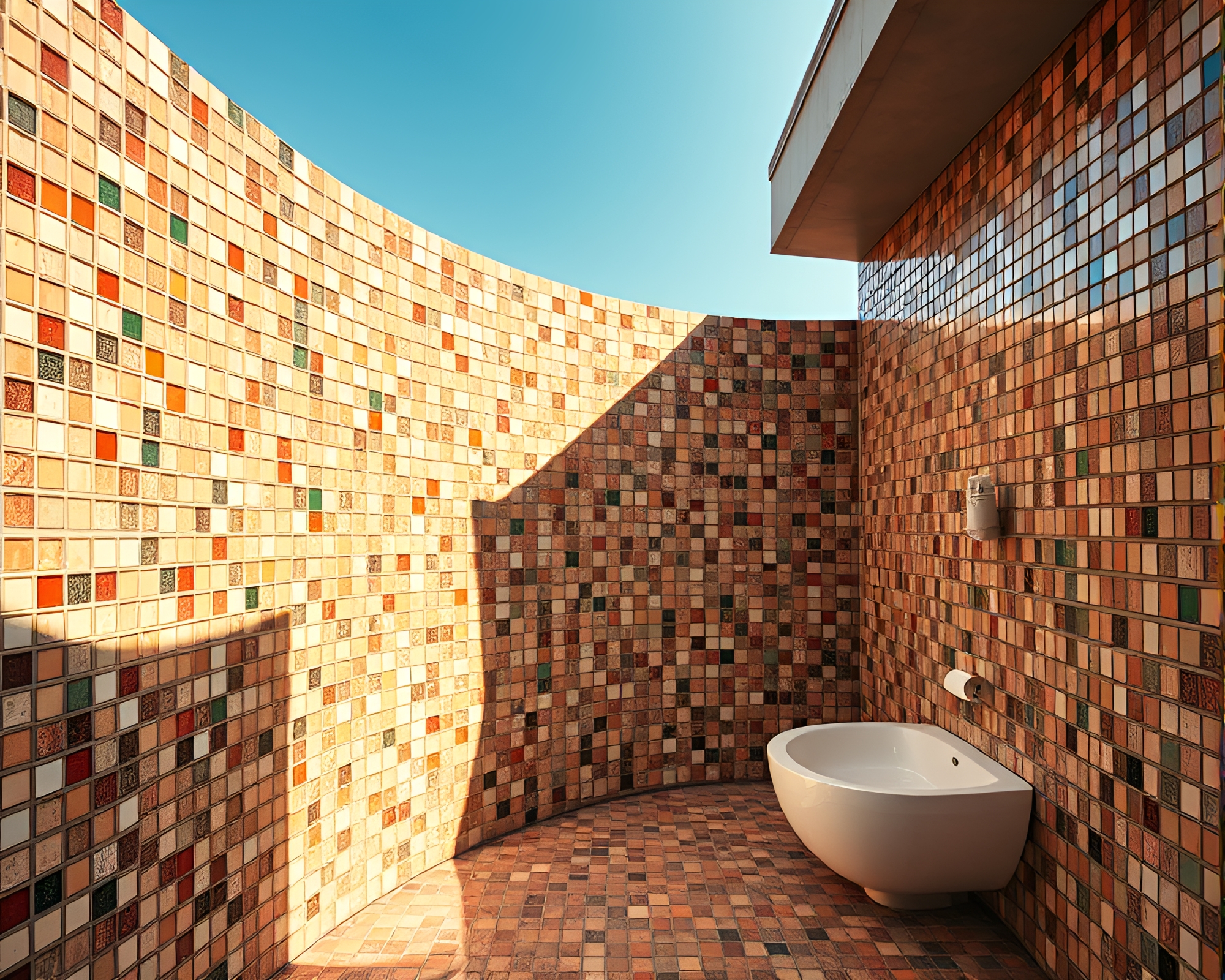 Serene Hot Spring Mosaic Tiling – free AI stock image