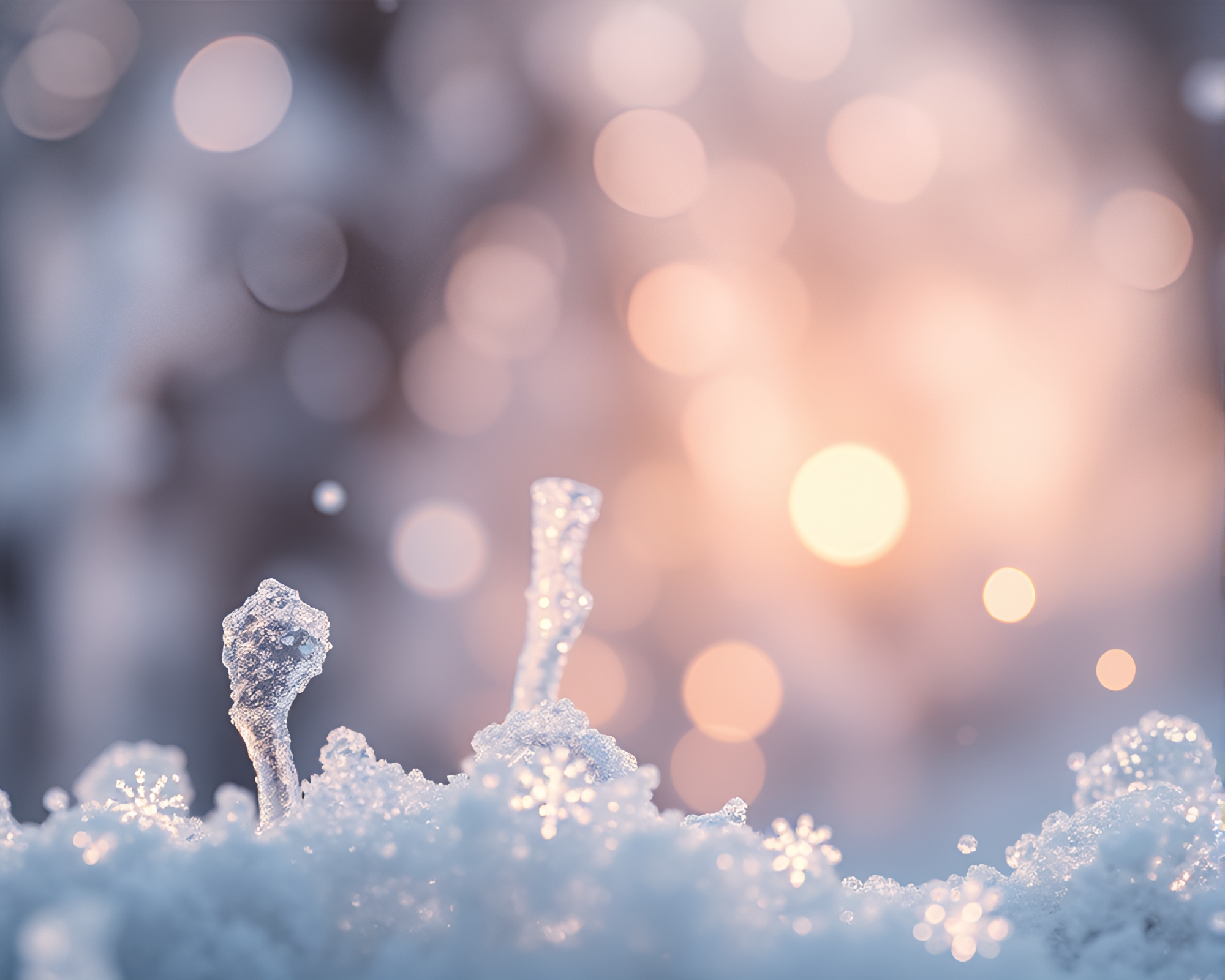 Chimera of Ice Crystals in Snow-Kissed Light – free AI stock image