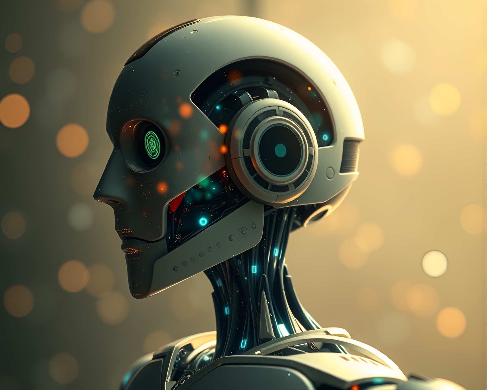 Fractal Robot in Soft Shadowed Neural Style Composition – free AI stock image