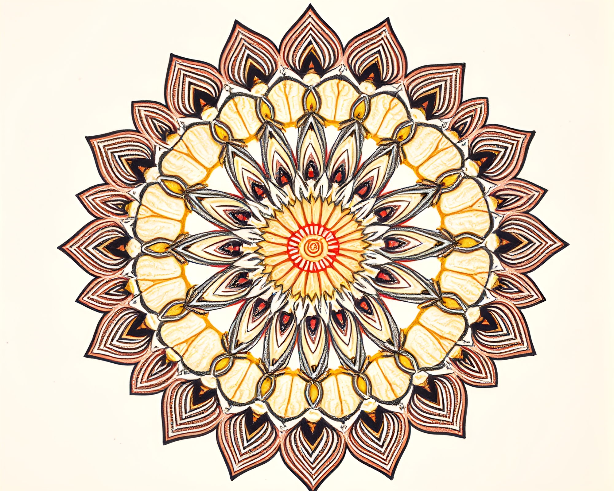Sandswept Mandala: Desert Conté Drawing – free AI stock image