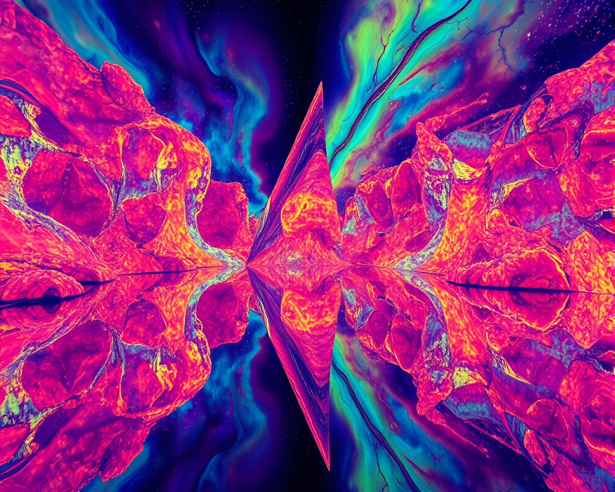 Surreal Shard Reflection: Thermal Mirage Study – free AI stock image