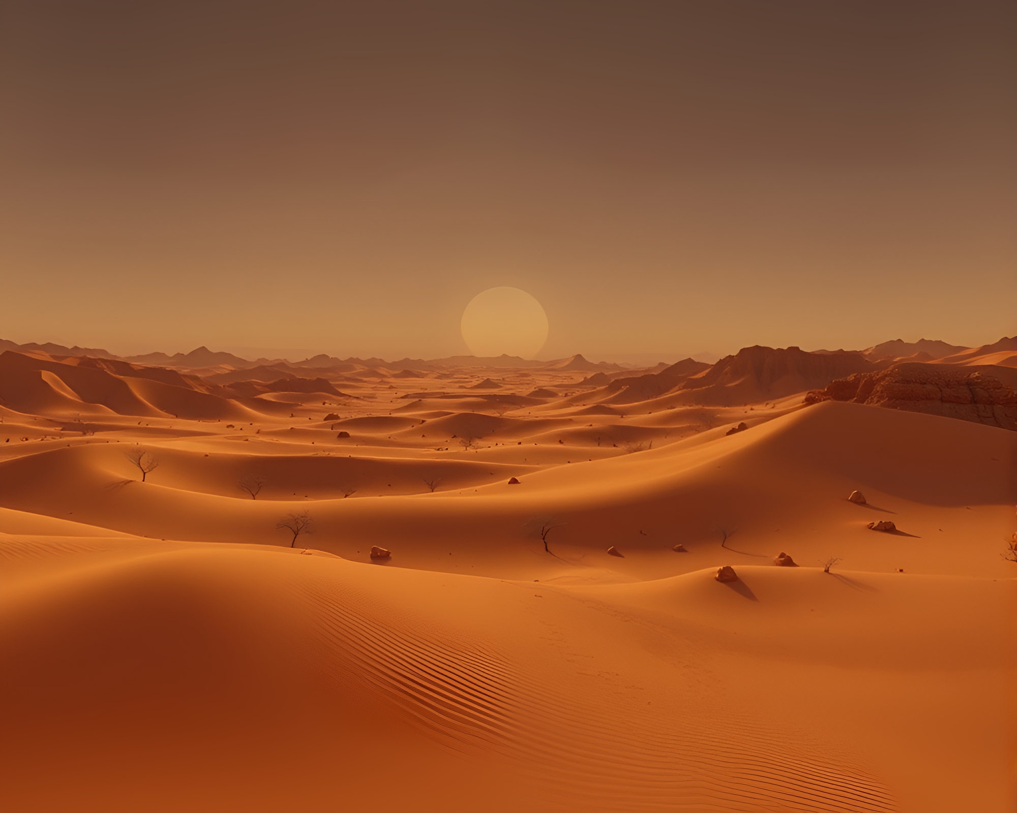 Desert Mirage: 3D Scan Fantasy Landscape – free AI stock image