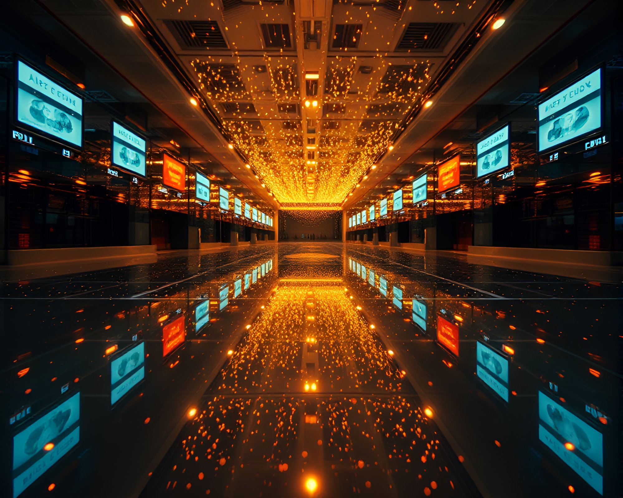 Double Reflections in Retro Virtual Reality Hub – free AI stock image