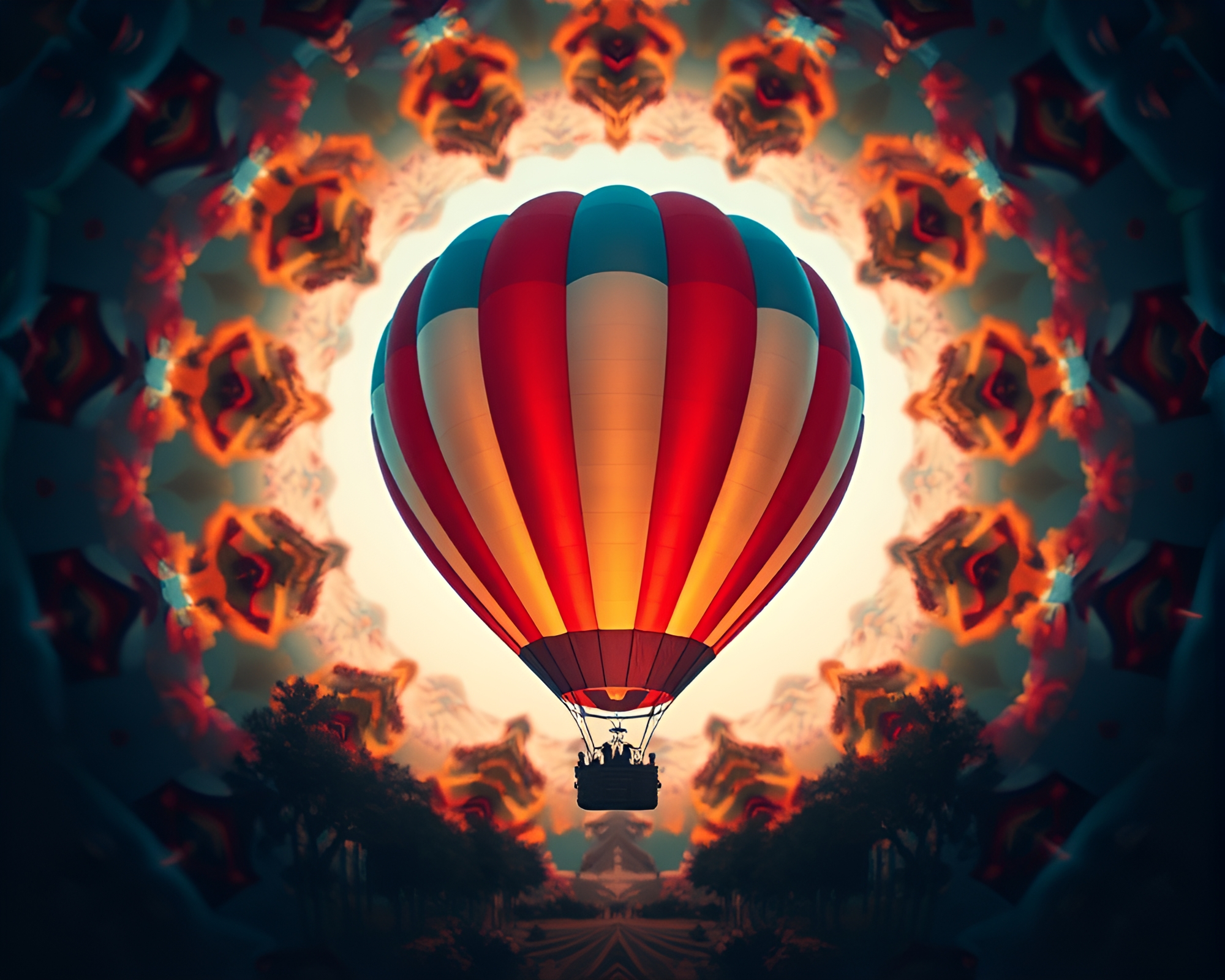 Retro Pixel Art Hot Air Balloon Studio Shot – free AI stock image