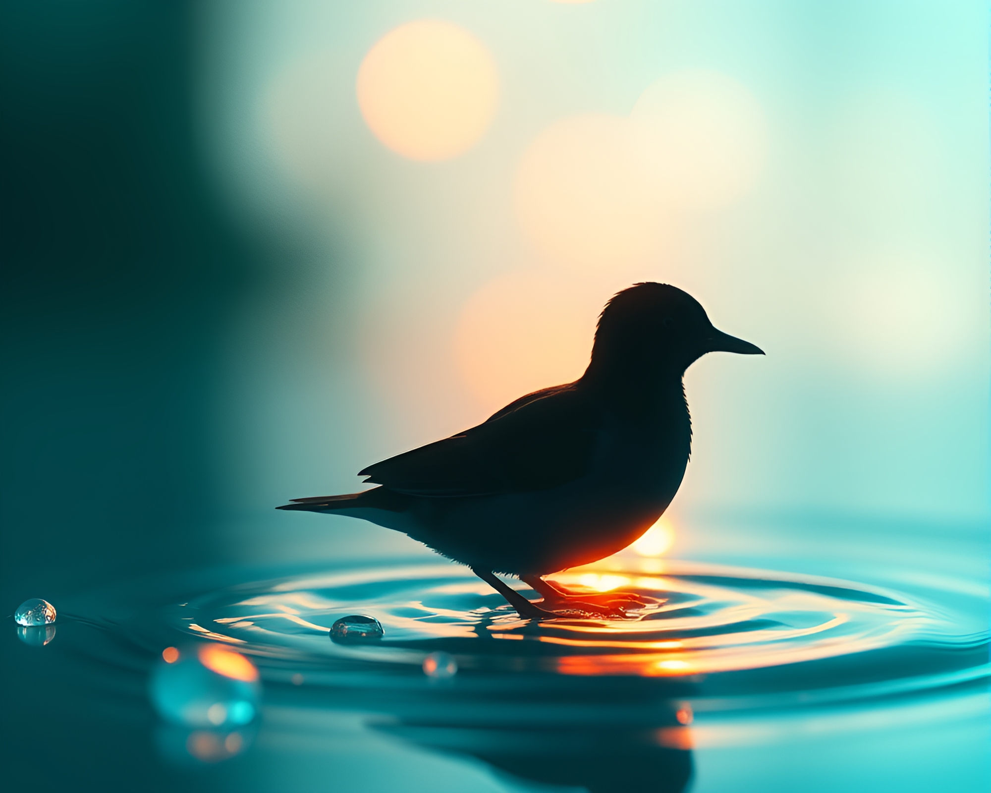 Dwarf in Silhouetted Illustration with Iridescent Soap Film – free AI stock image