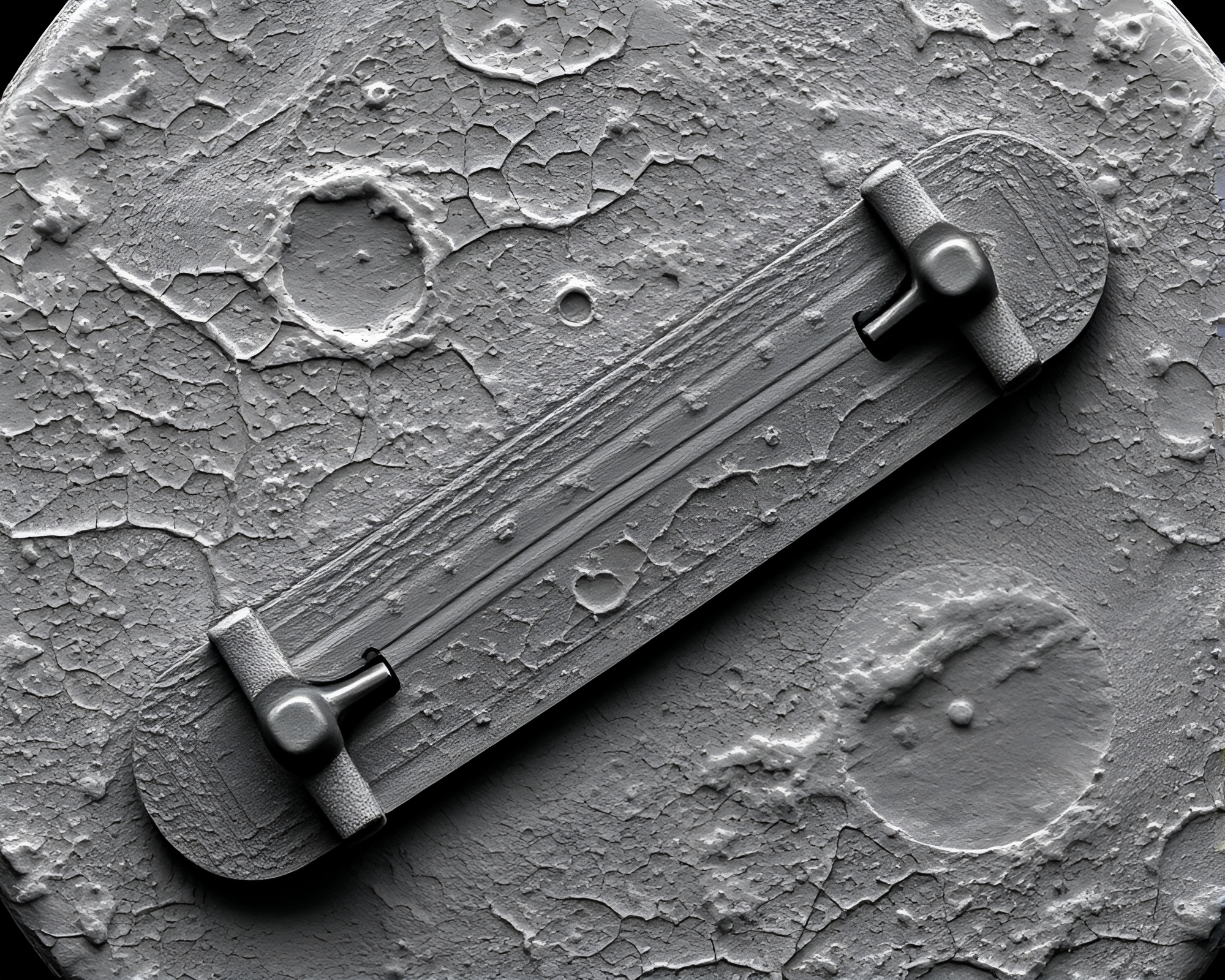 Skateboard with Lunar Leaf Vein Pattern Photogrammetry – free AI stock image