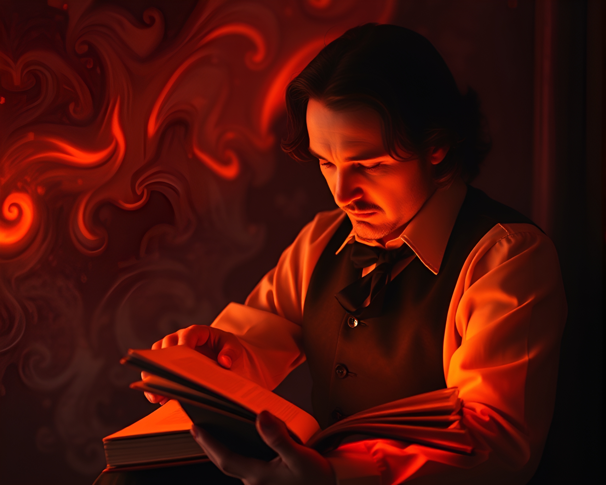 Captivating Candid Moment in Poe-Inspired Aurora Data Art – free AI stock image