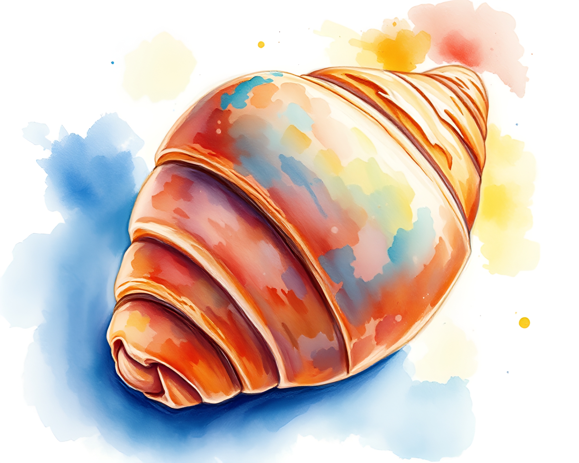 Croissant Nebula in Watercolor Close-Up – free AI stock image