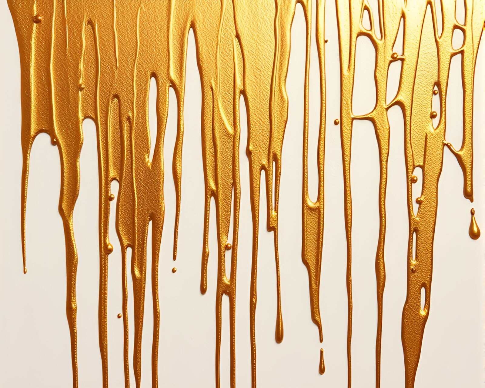 An intricate design of bronze sheen illusion with dripping paint