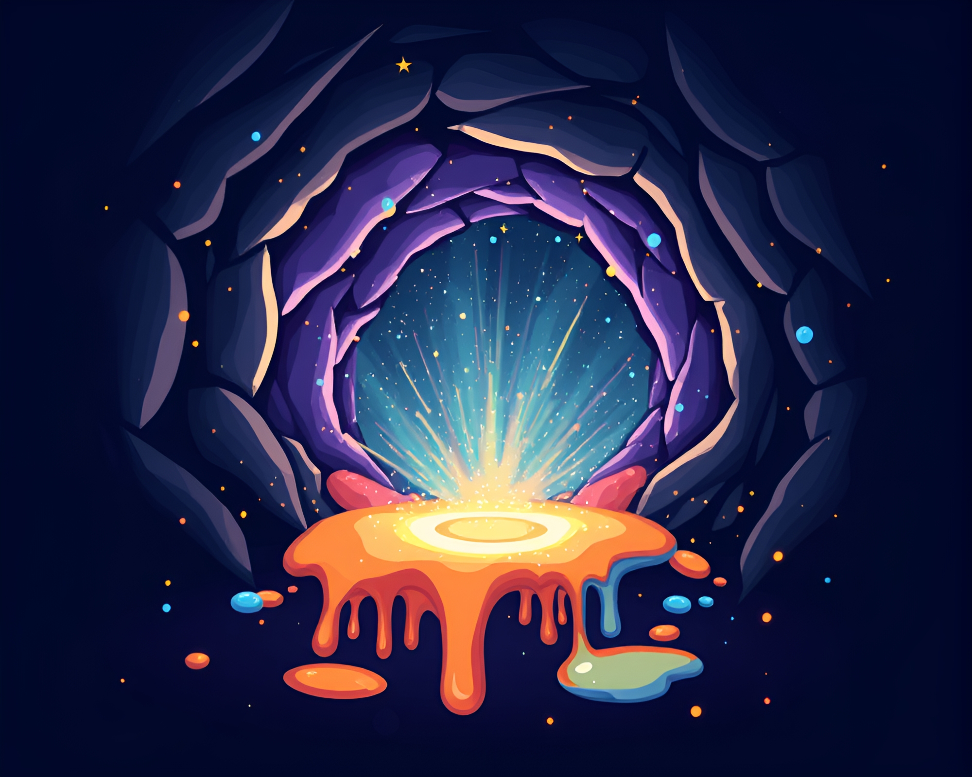 Cartoon Wormhole Generator with Paint Drips – free AI stock image