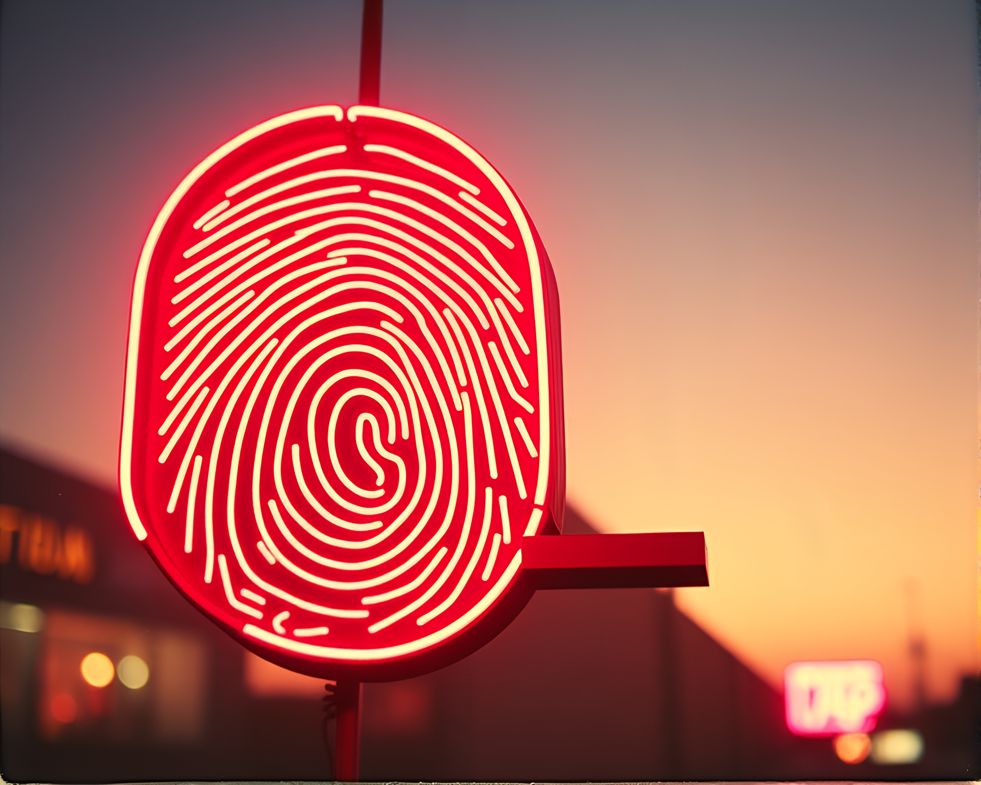 Neon Swirls: Dystopian Fingerprint Art – free AI stock image