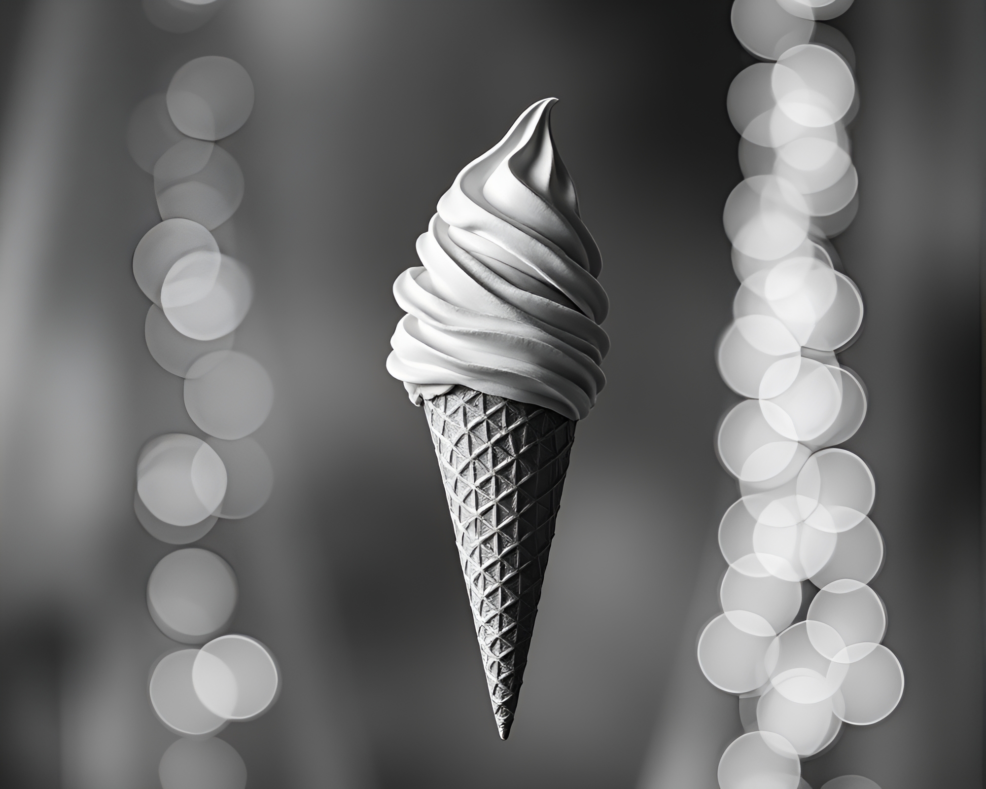 Gelato Cone in Moonlit Sketch Style – free AI stock image