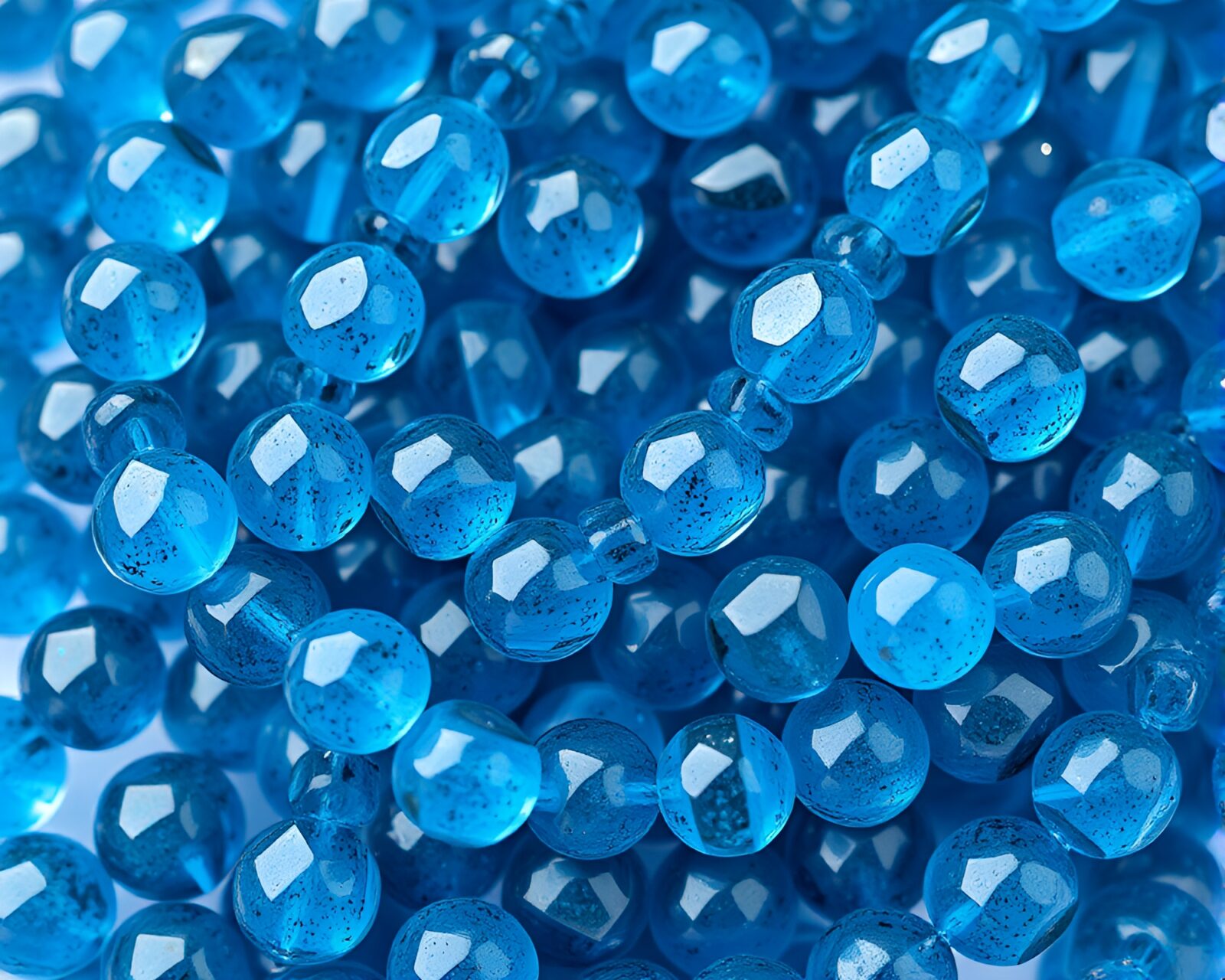 Steel-blue finish with satellites reflected on wet glass beads