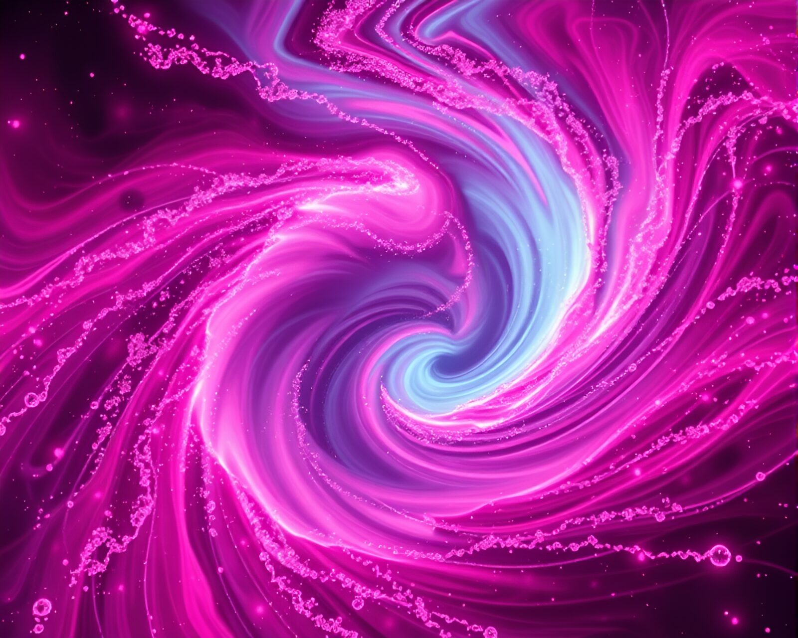 Swirling magenta vortex in hot spring with data visualizations