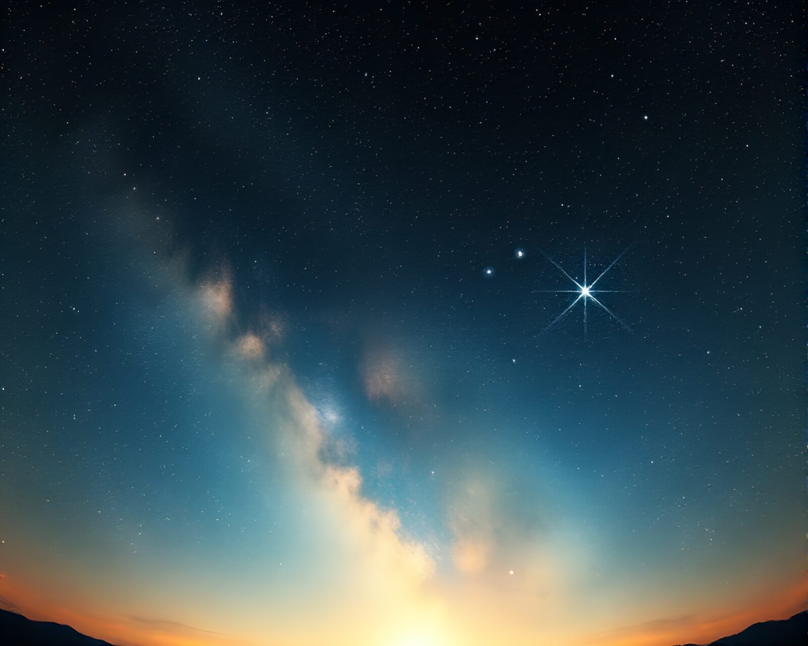 Fantastical multiverse portal under starlit sky and mildew