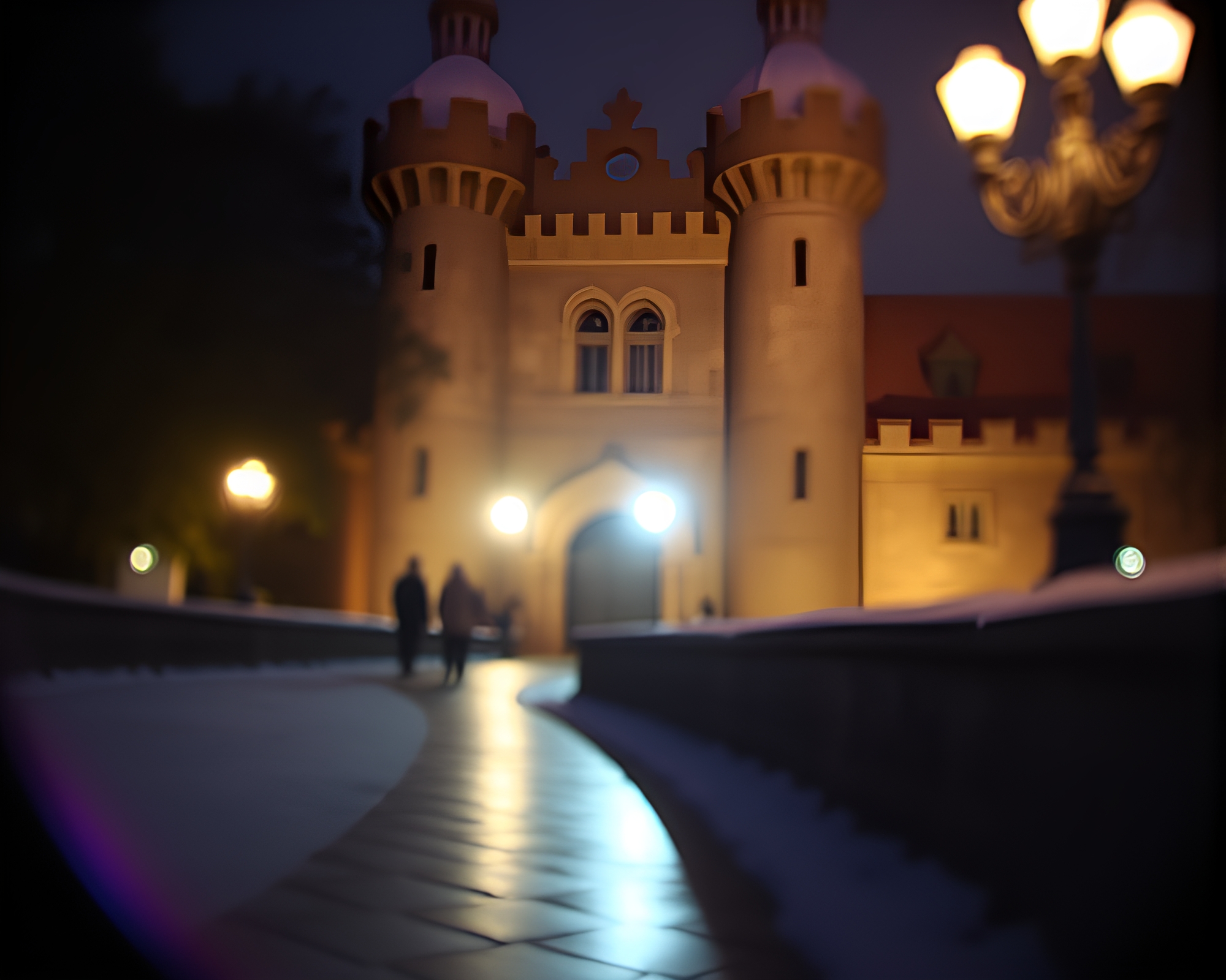 Enchanted Castle with Split Focus Diopter Lighting – free AI stock image