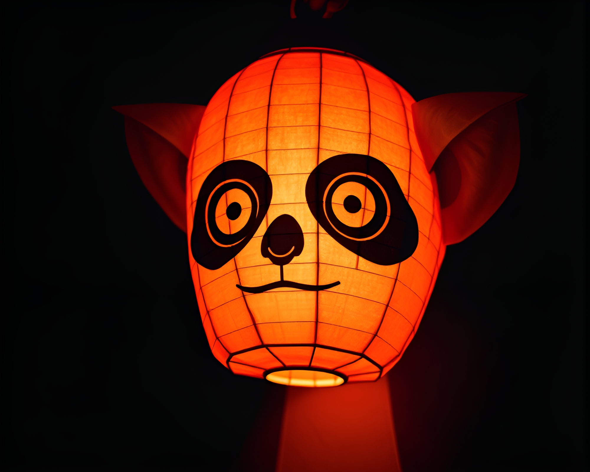 Lemur in Duochrome Paper Tear Lantern Light – free AI stock image