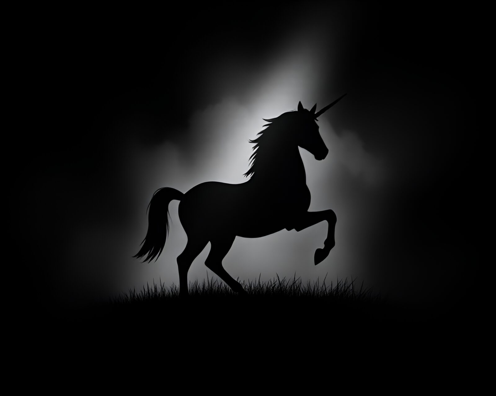 Black and white artwork of a centaur set against muted shadows