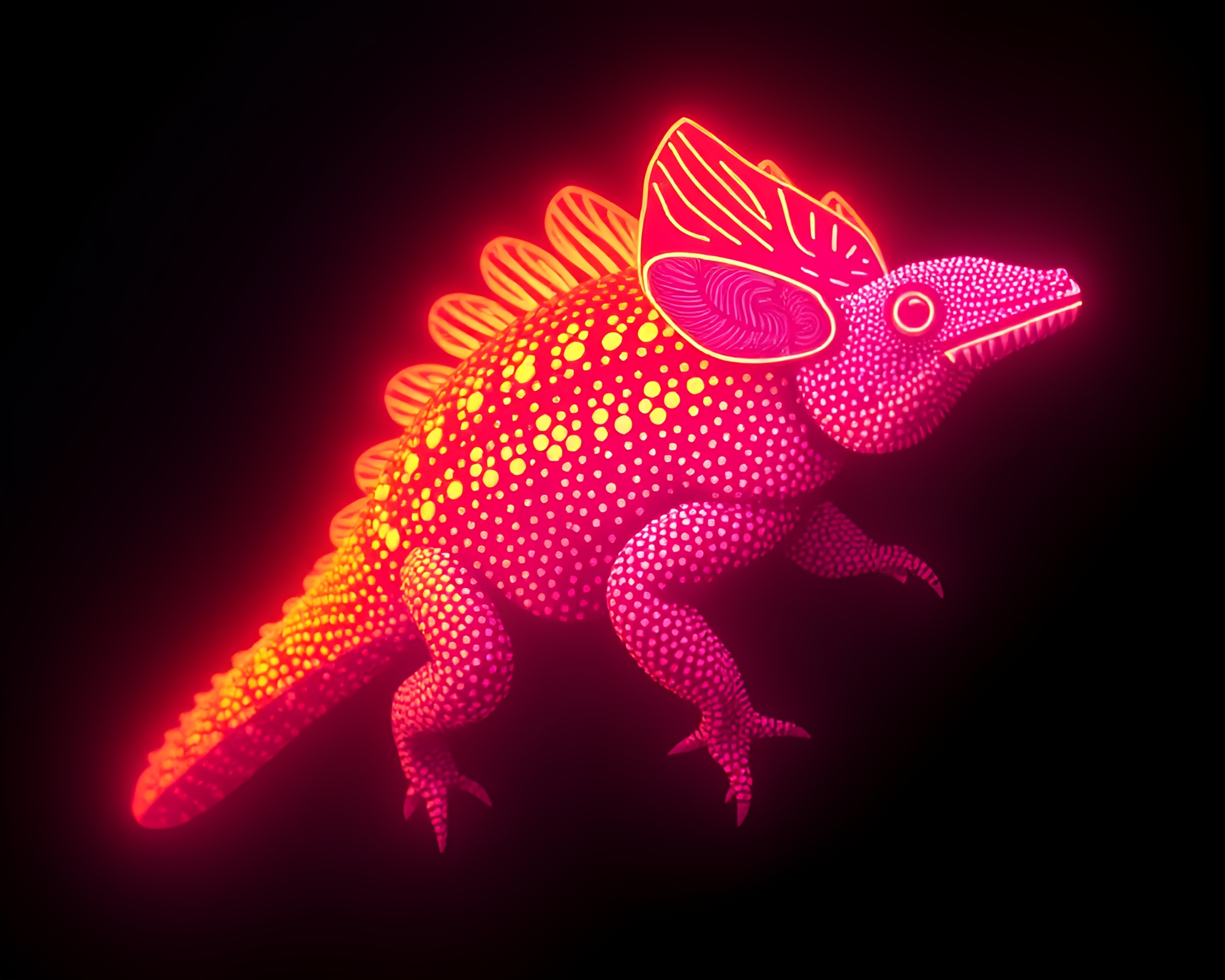 Neon Armadillo in Stipple Shading Medium Shot – free AI stock image