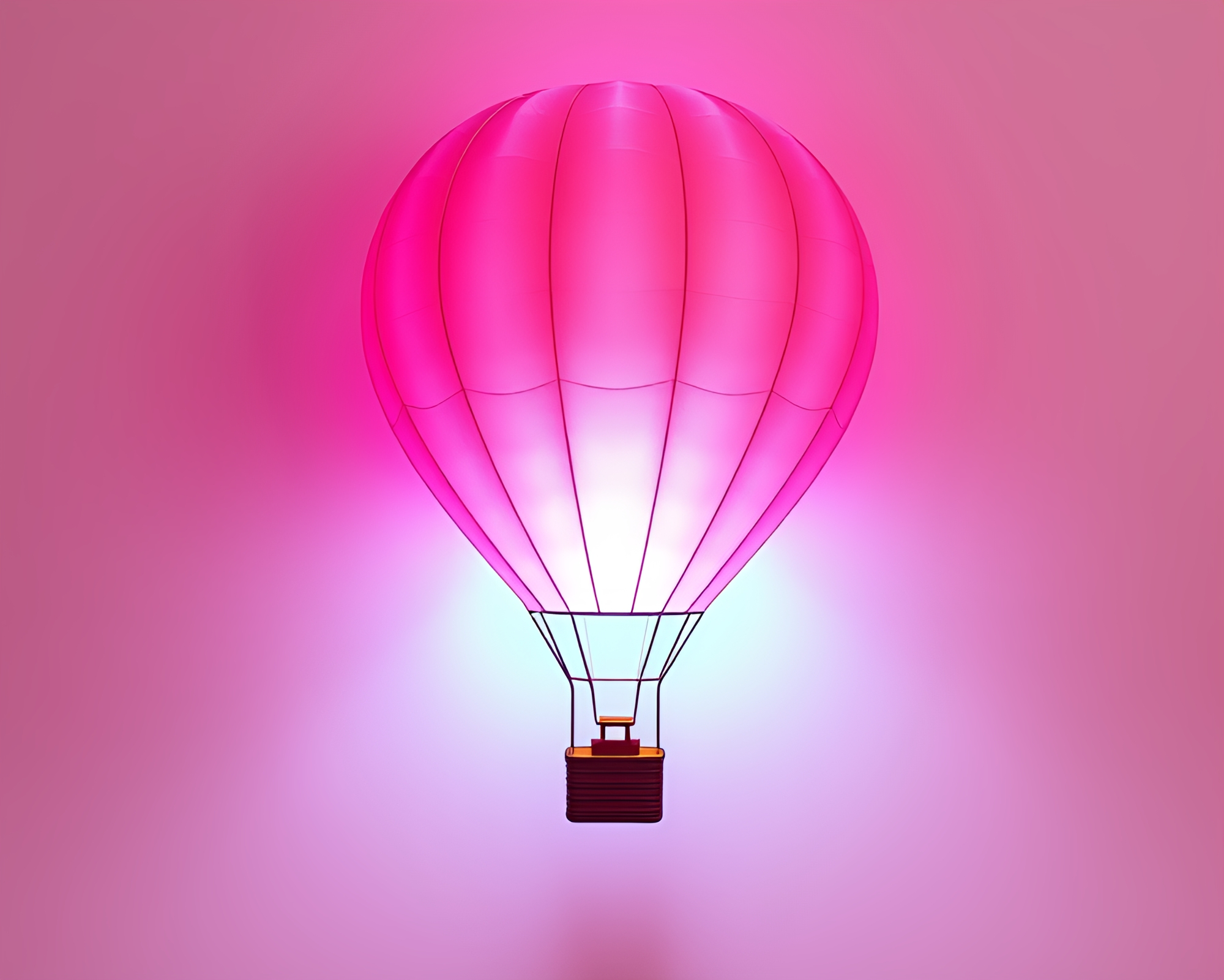 Torn Paper Hot Air Balloon in Ultraviolet Glow – free AI stock image