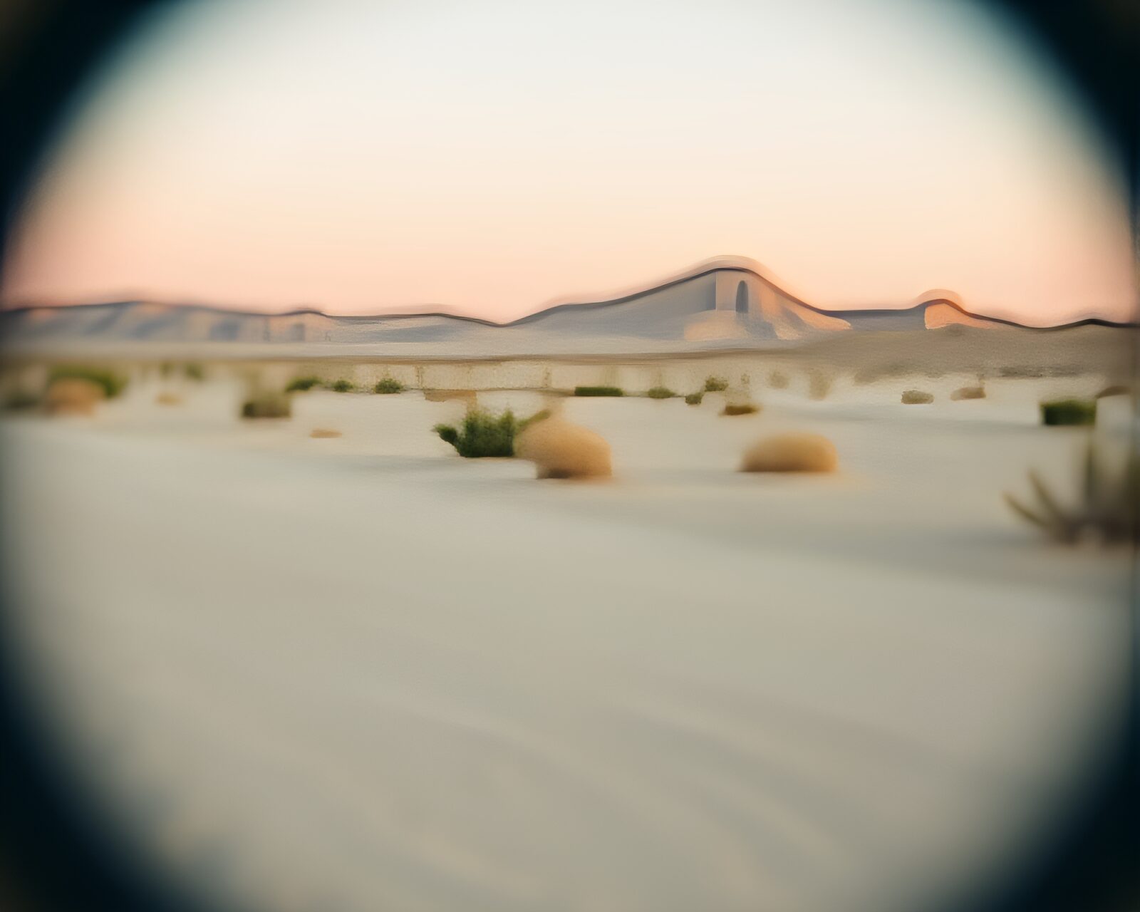 Pixelated desert mirage with split focus diopter effect