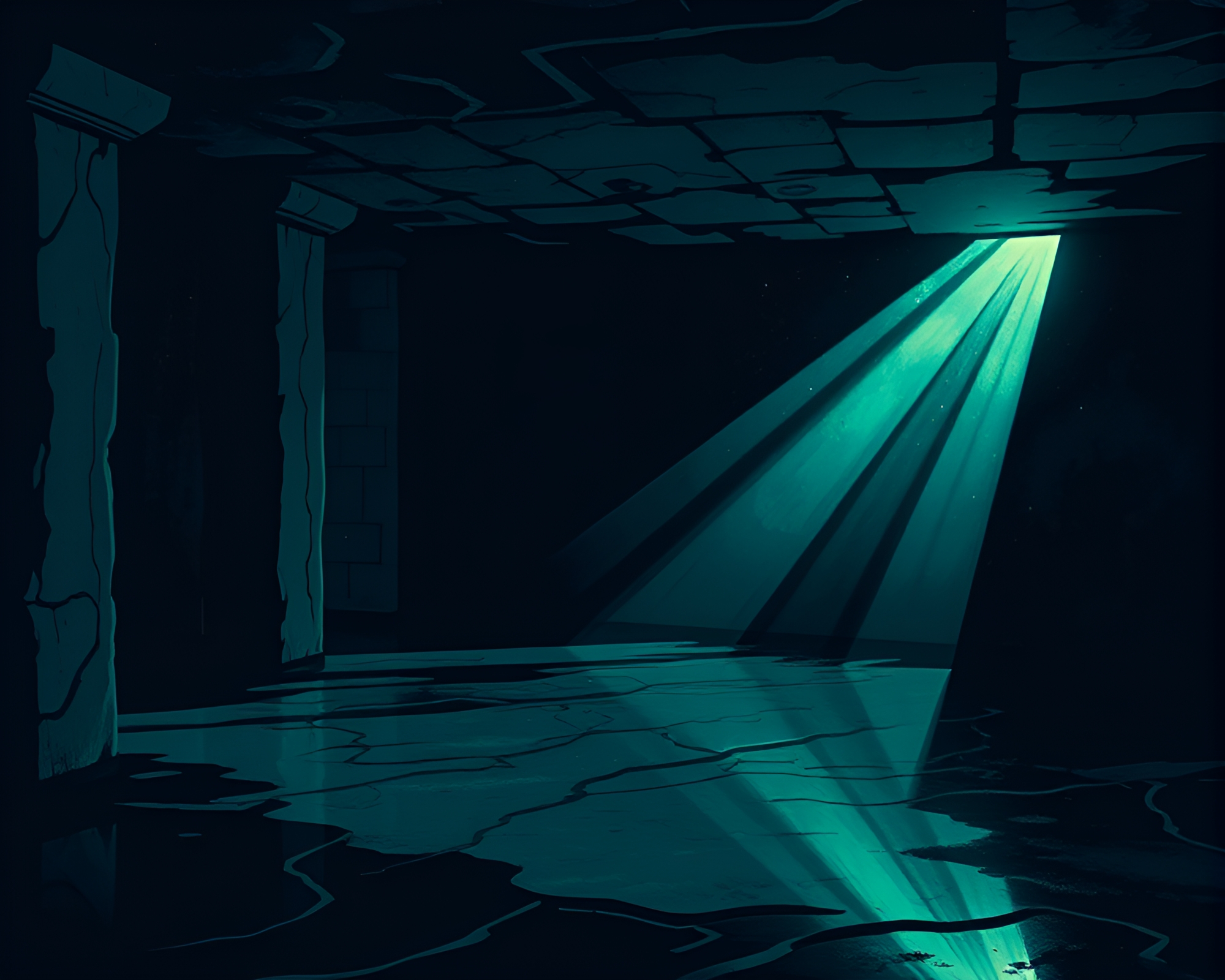 Astral Projection in Basement Gloom Reflections – free AI stock image