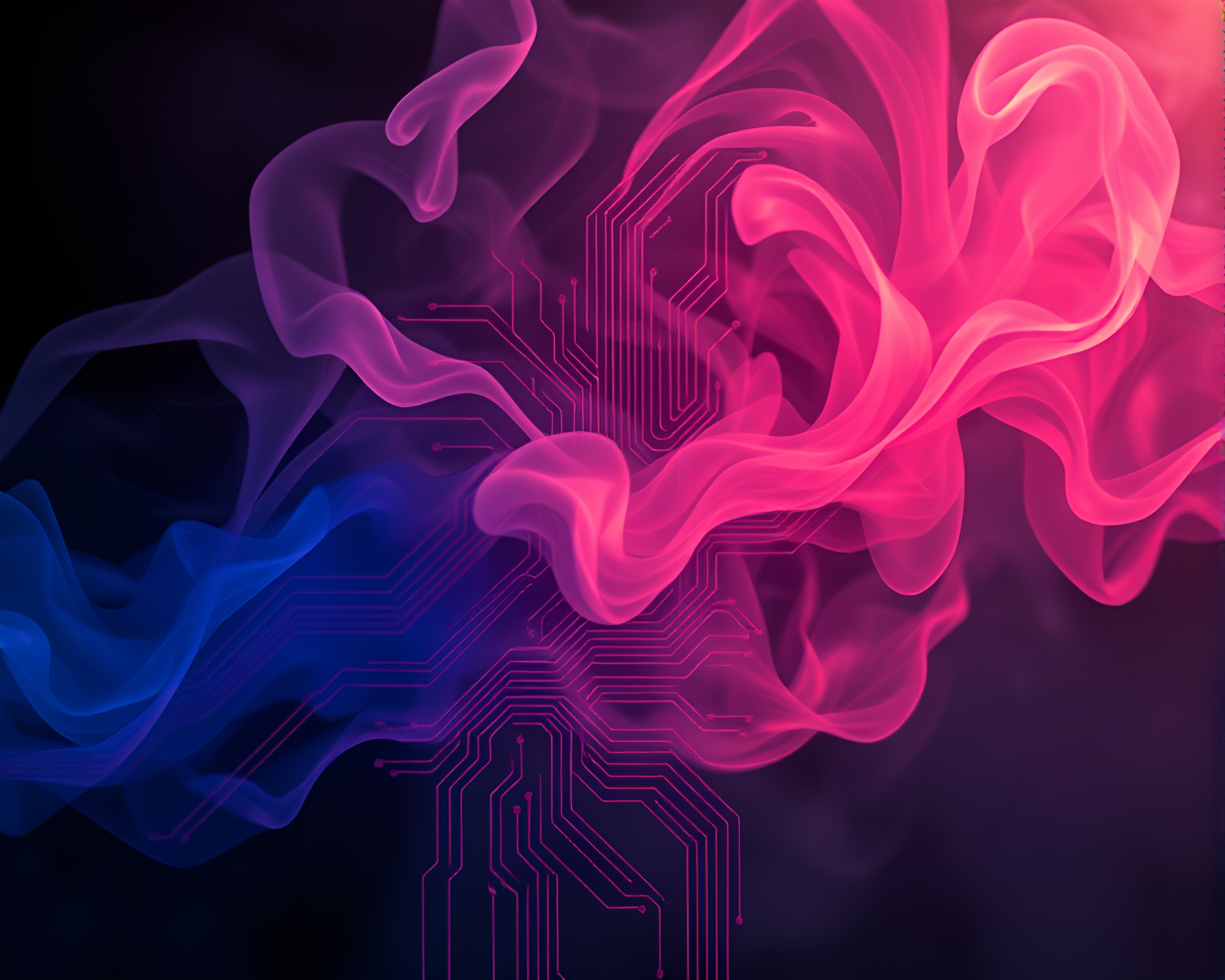 Surreal Smoke Plume Circuit Board Dream – free AI stock image