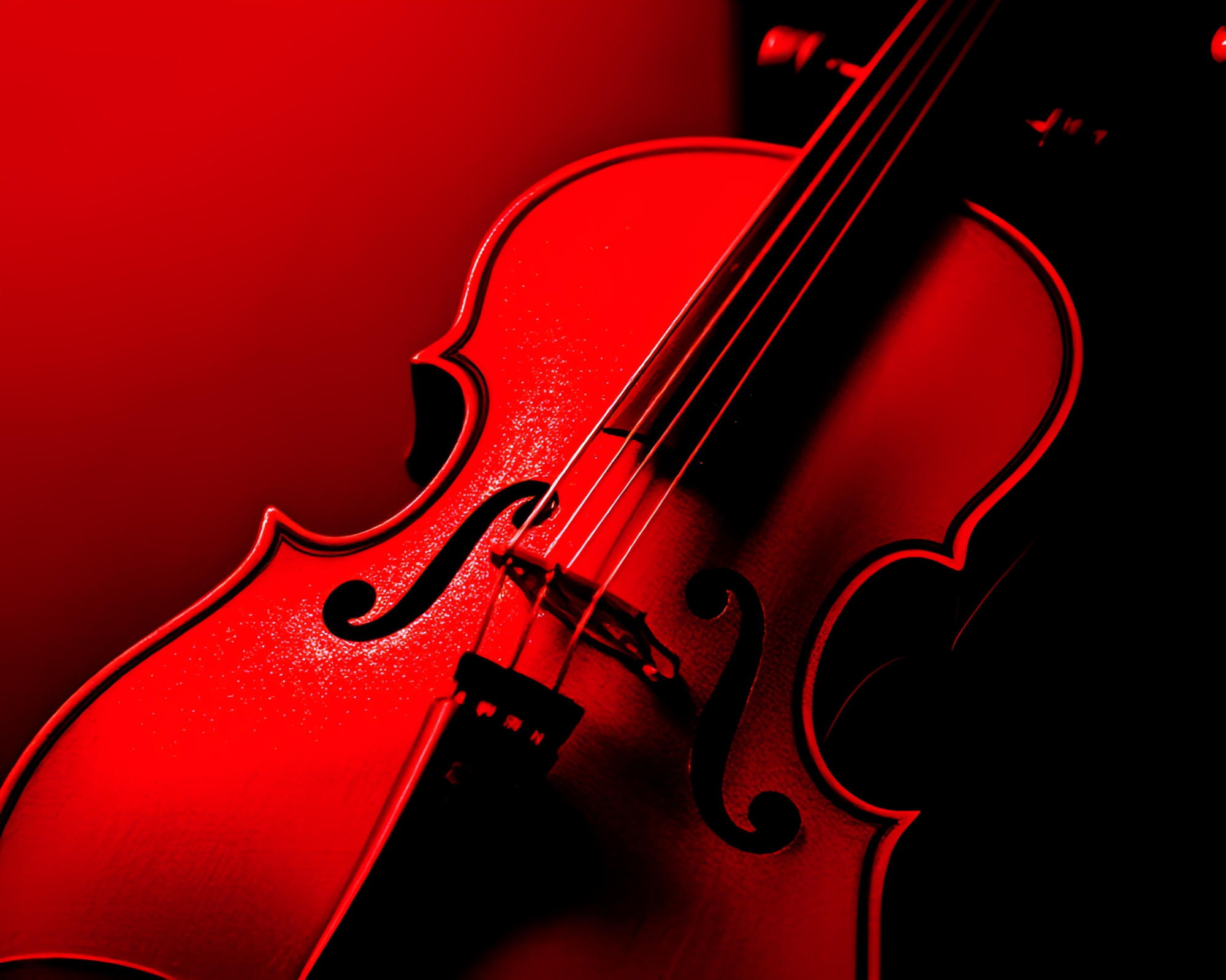 Melancholic Violinist in Monochrome Red with Stipple Shading – free AI stock image