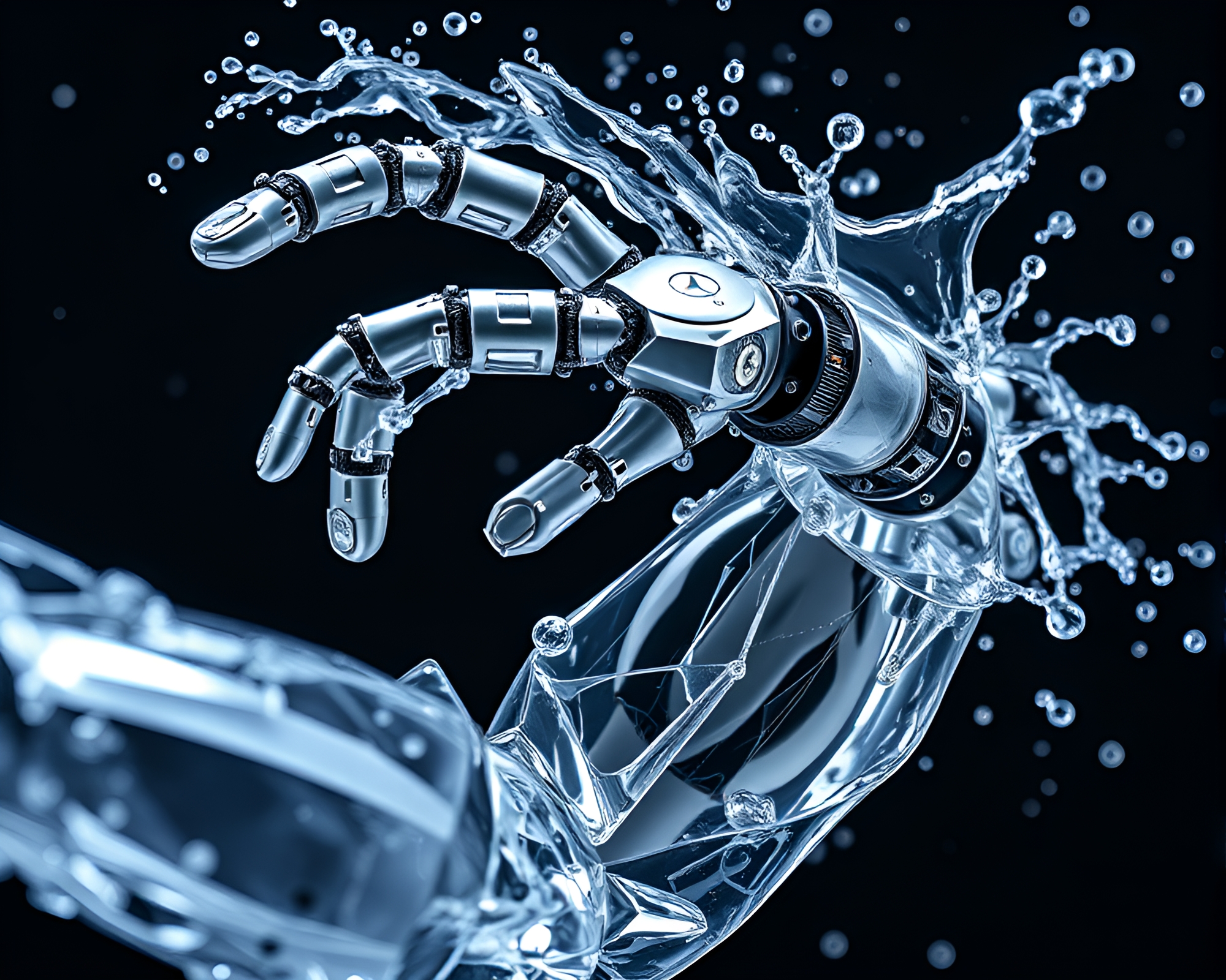 Futuristic Robotic Arm in Dynamic Dutch Angle Shot – free AI stock image