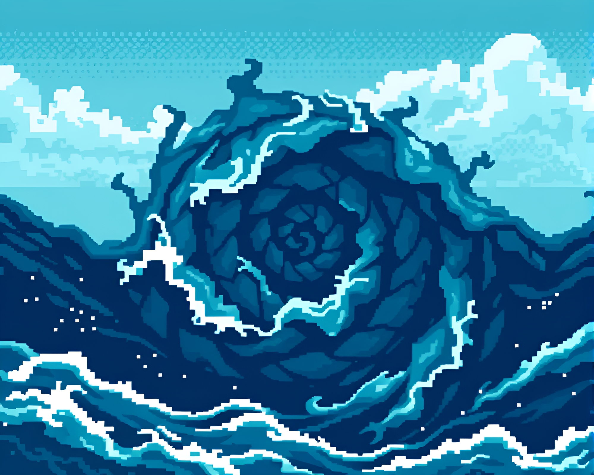 Siren’s Fibonacci Spiral Dance in Ocean-blue Palette – free AI stock image