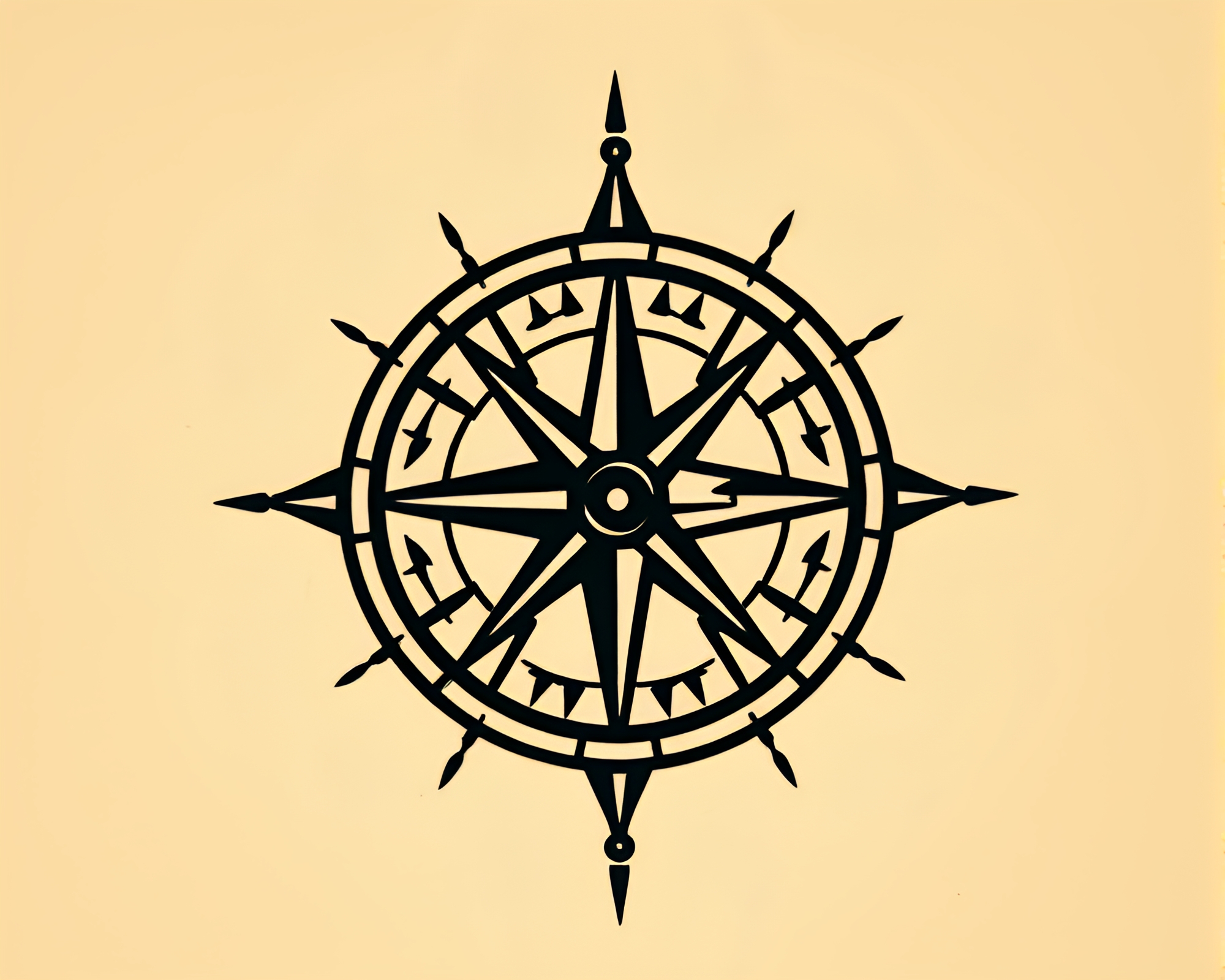 Mystical Compass Tattoo Illuminated by Low-key Lighting – free AI stock image