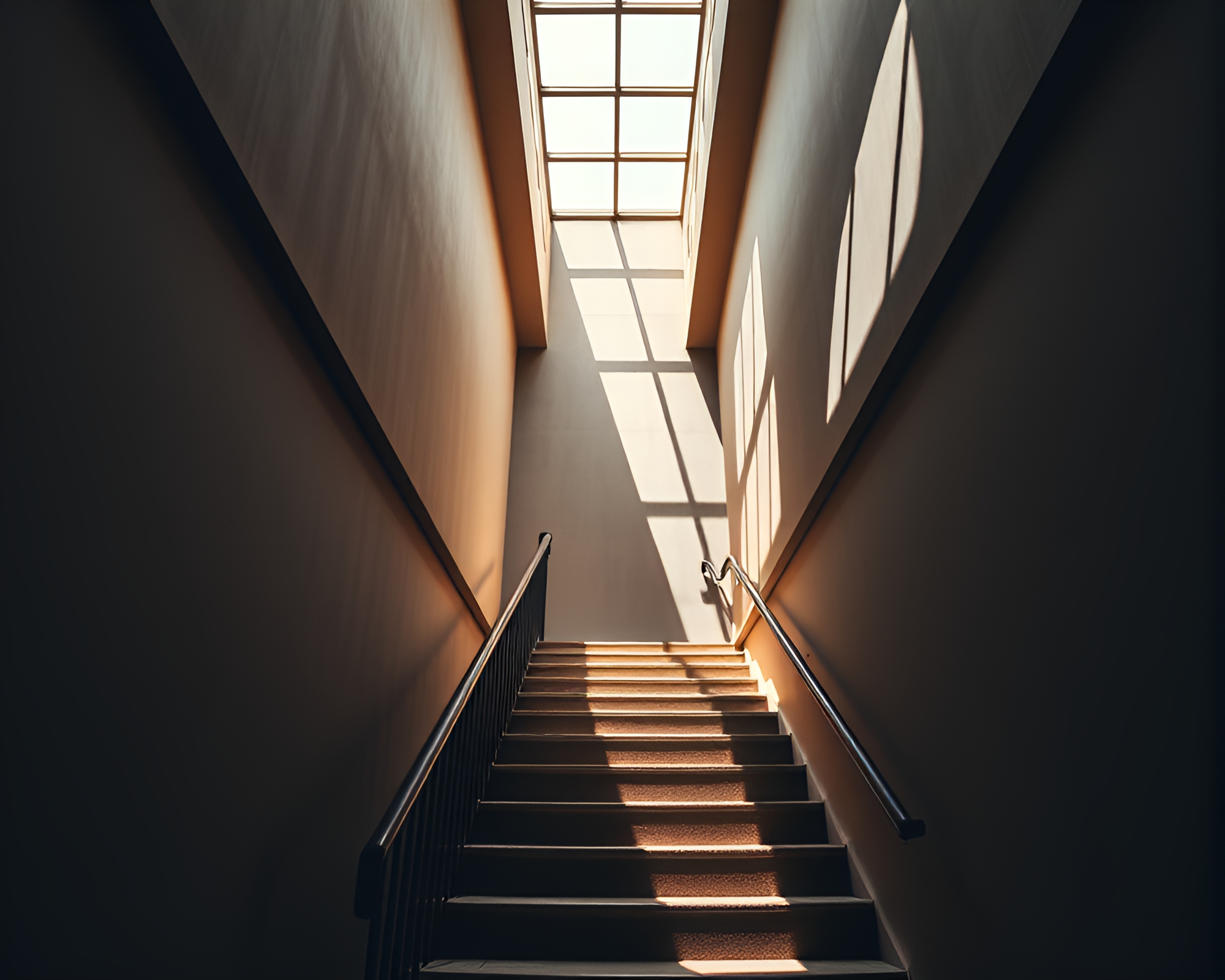 Surreal Escher Staircase in Double Exposure – free AI stock image