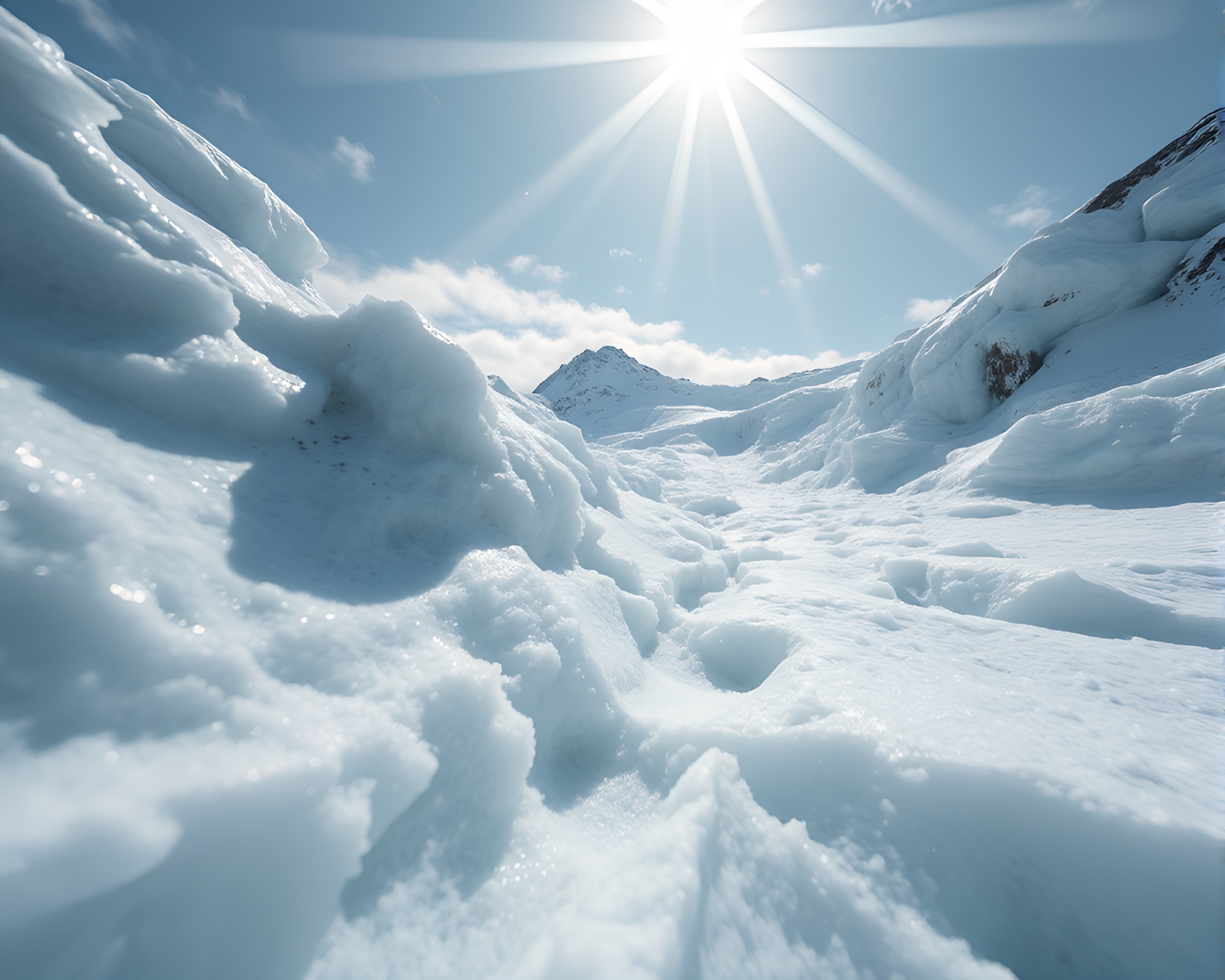 Glacial Majesty: Real-time Ray Tracing Worm’s Eye View – free AI stock image
