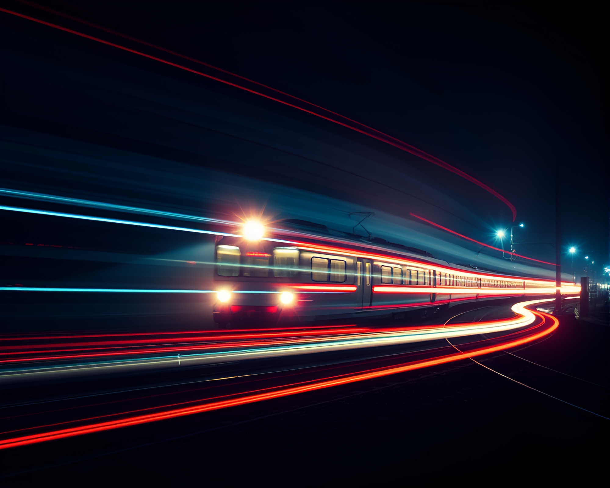 Mystical Train Light Trail Esoteric Sigil Art – free AI stock image