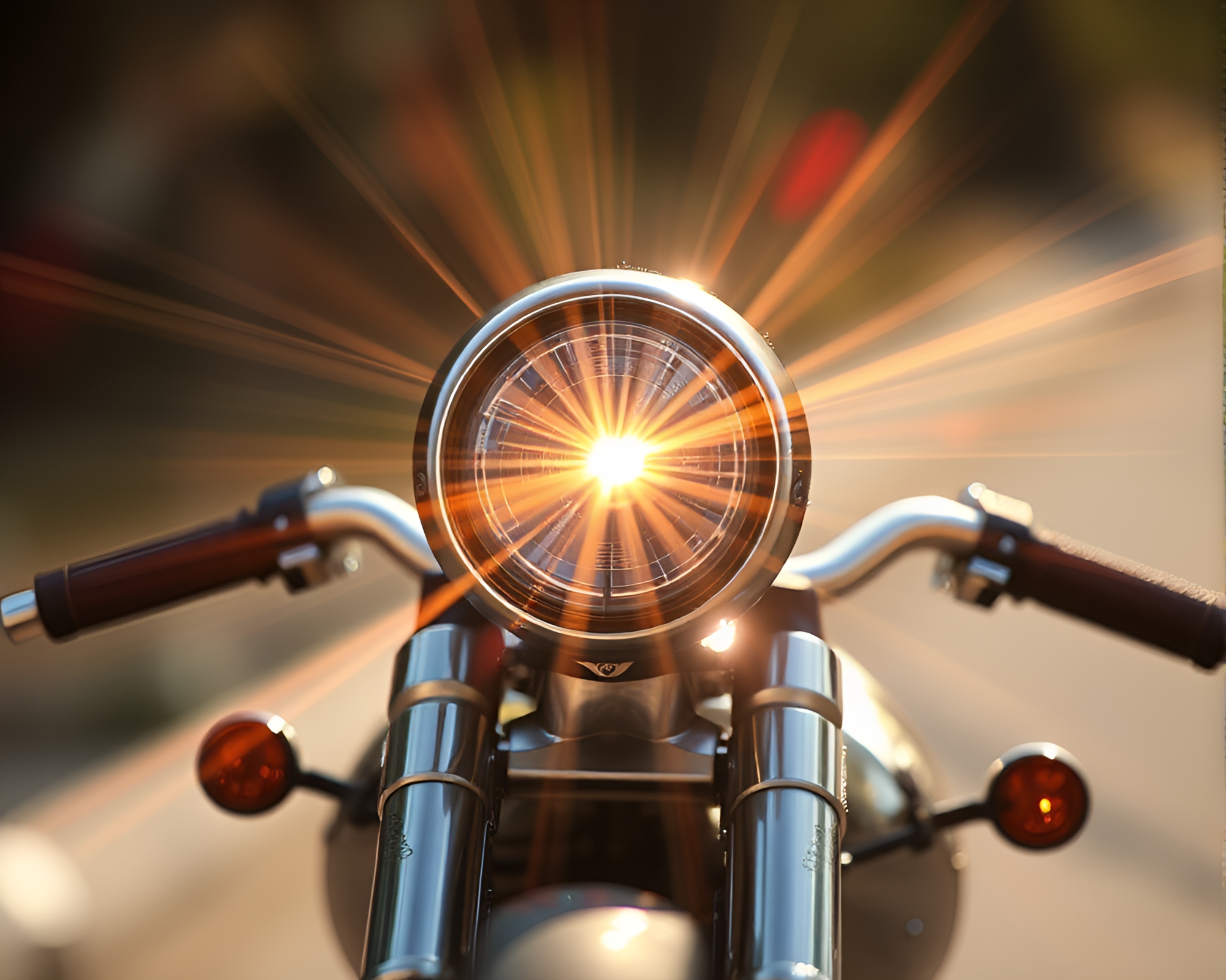 Hoverbike Racing in Lens Sunburst Atmosphere – free AI stock image