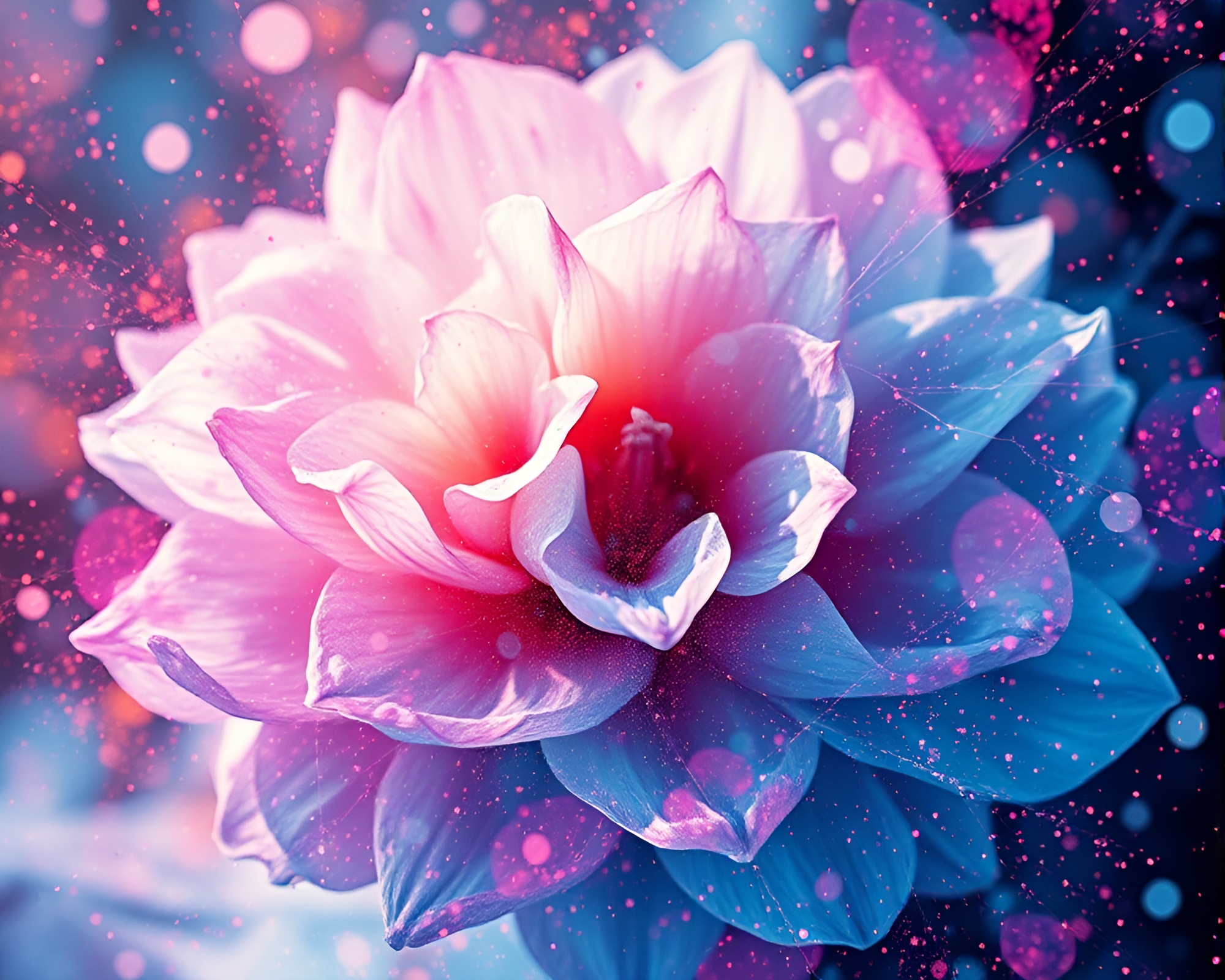 Hot Spring Splatter Art: Digital Bloom Overlay – free AI stock image