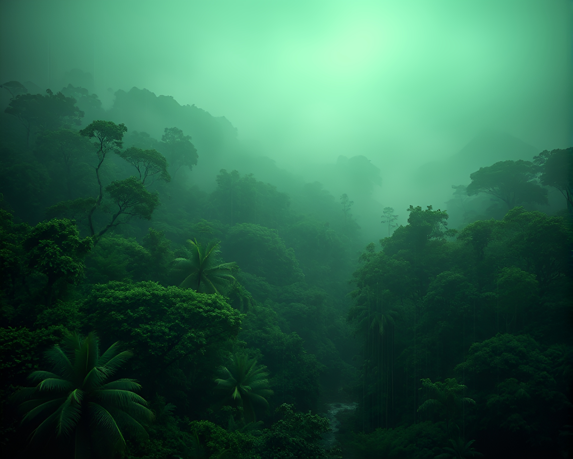 Futuristic Satellite in Lush Cybernetic Rainforest – free AI stock image
