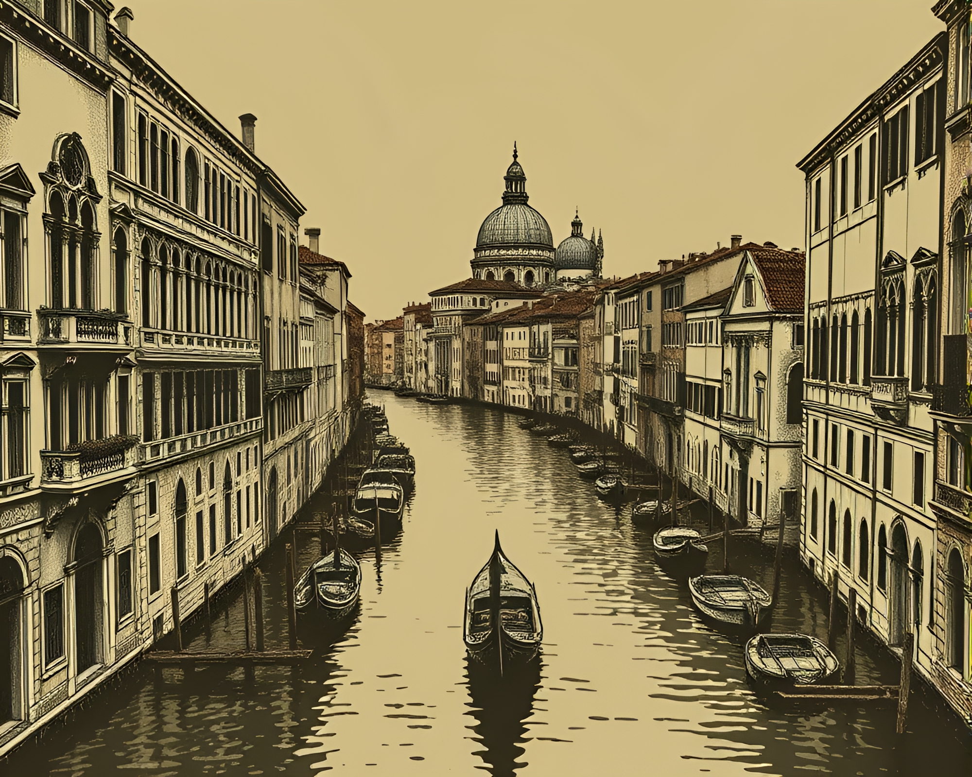 Venetian Canal Pixel Art – free AI stock image