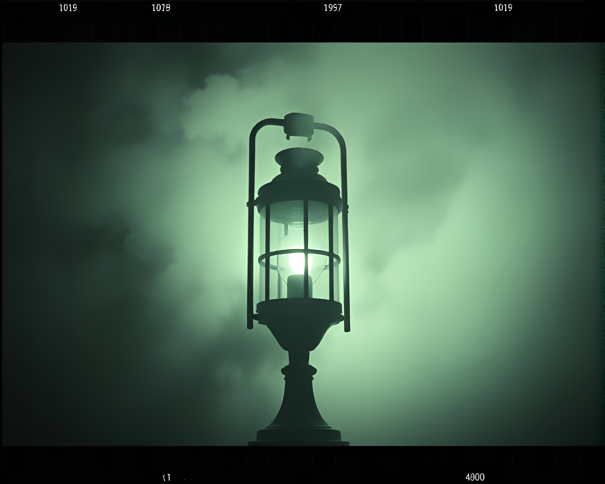 Mysterious Steam Lamp Illuminating Dusk – free AI stock image