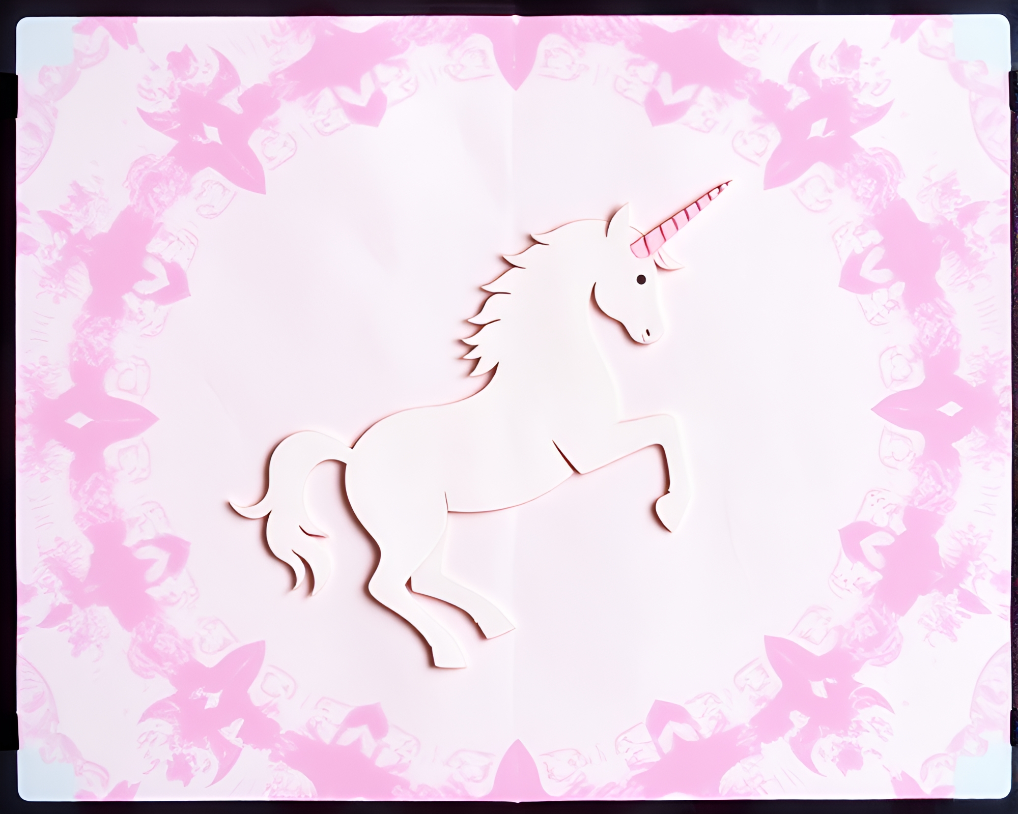 Magical Unicorn in Kaleidoscope Paper World – free AI stock image