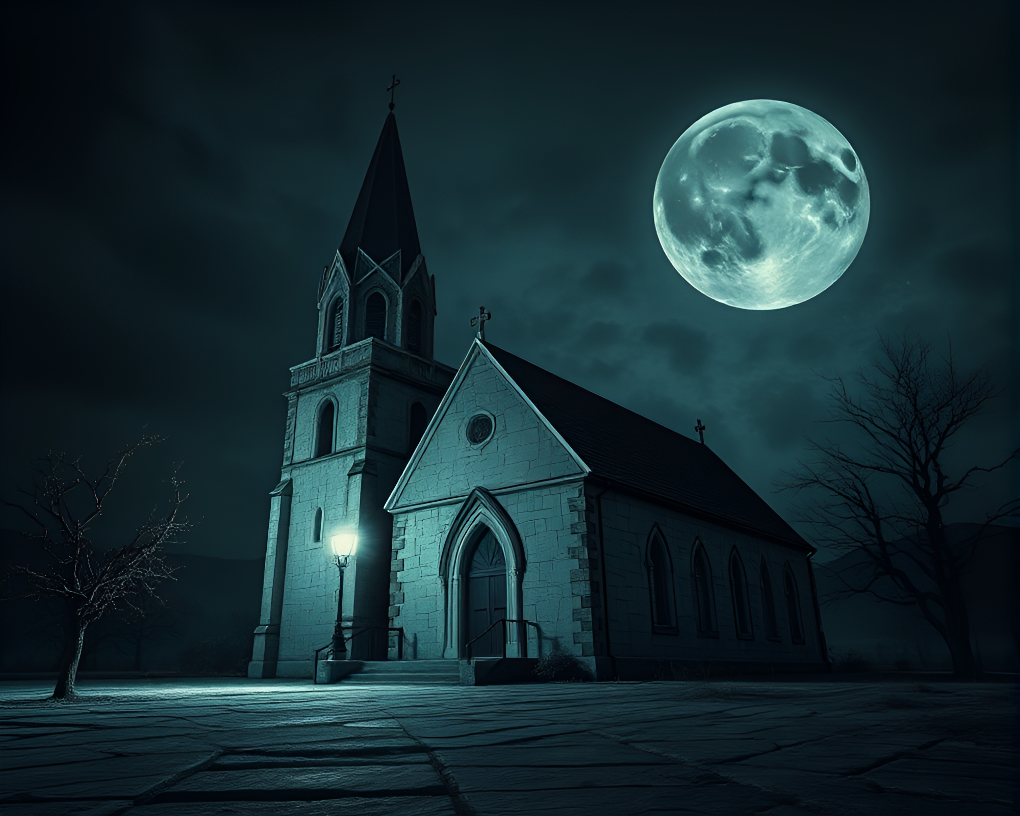 Desolate Banshee in Church Candlelight – free AI stock image