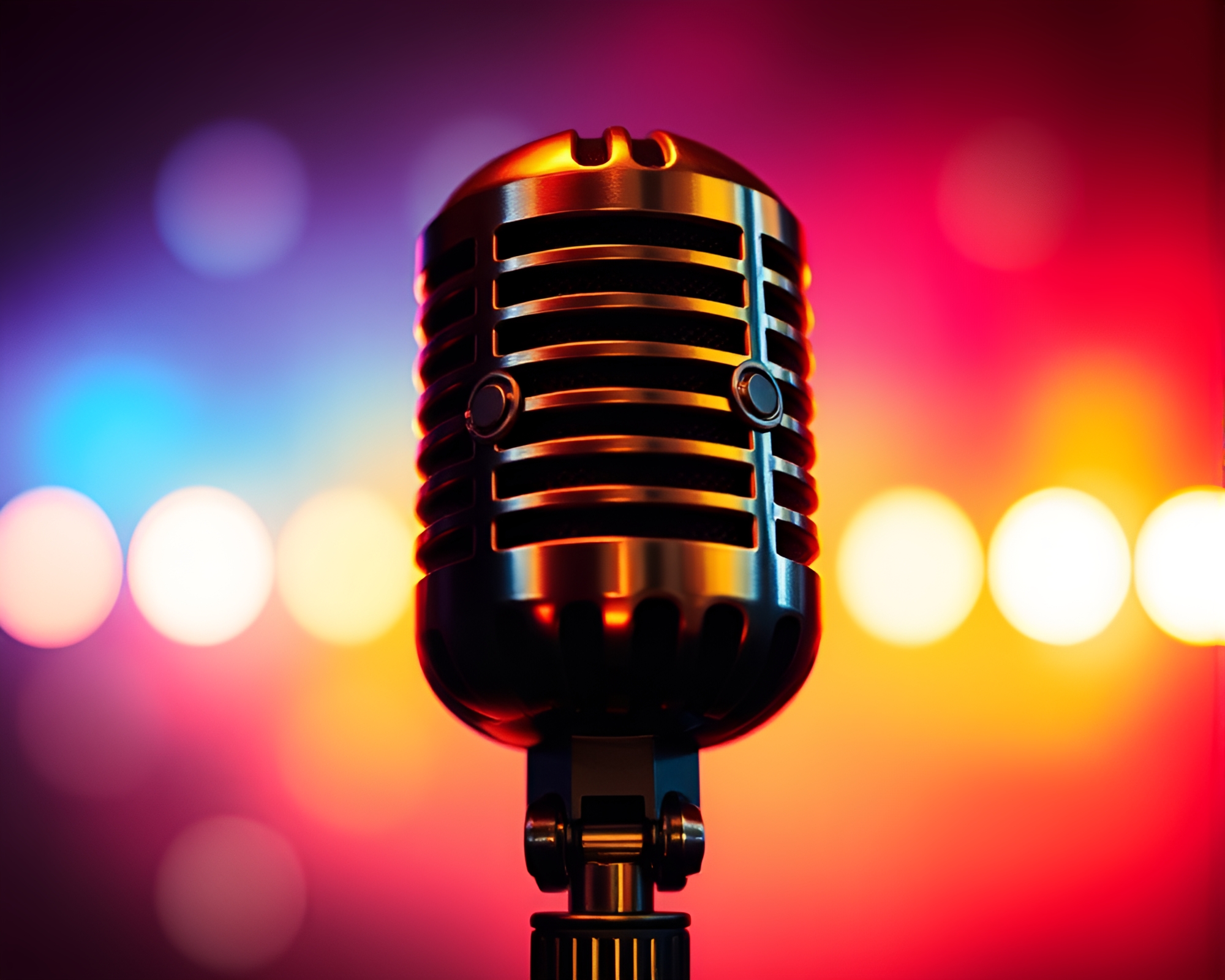 Enchanting Striped Microphone in Soft Focus Sorcery Glow – free AI stock image