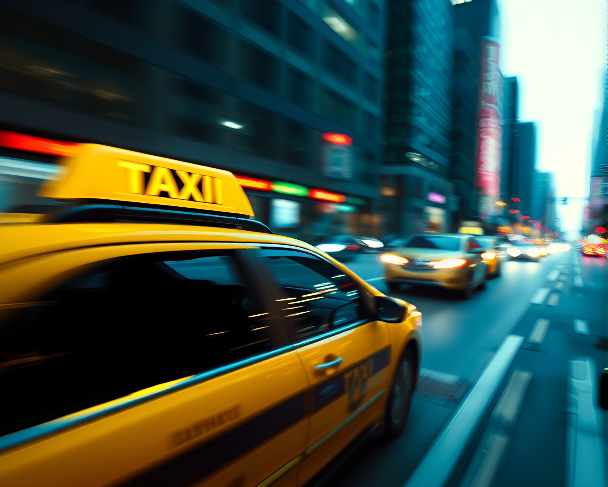 Banshee Taxi: Thermal Blur Streak in Flat Color – free AI stock image