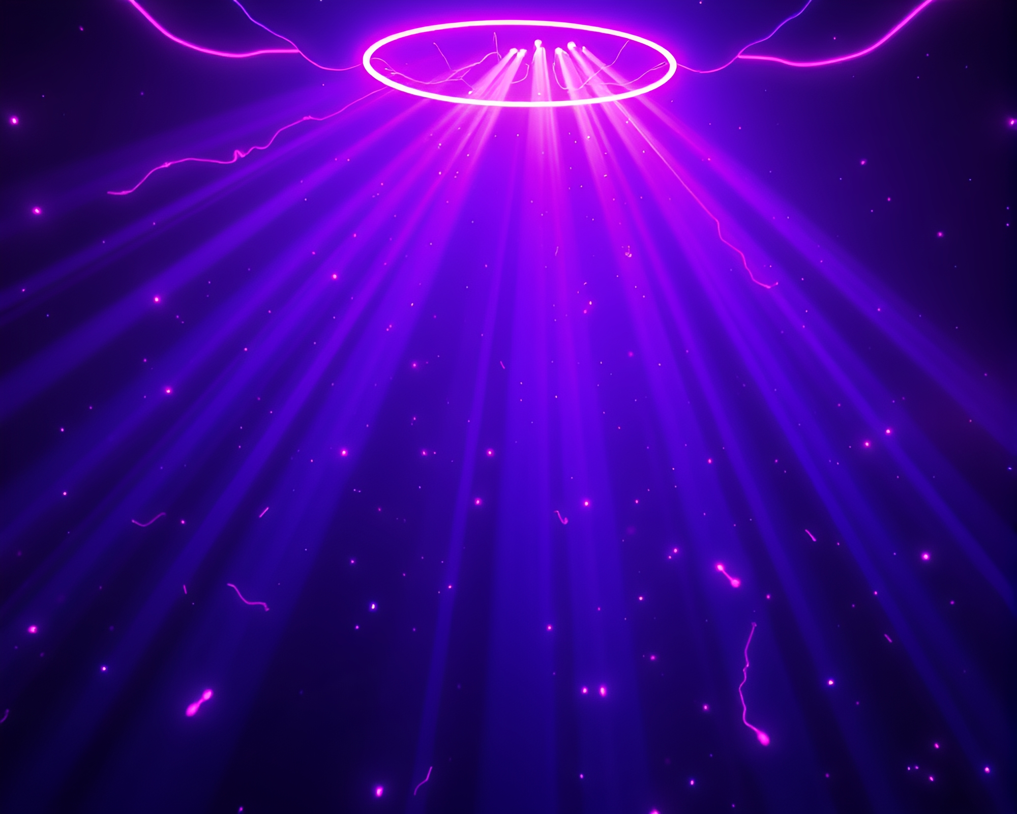 Neon Wireframe Lamp in Club Strobe Lights – free AI stock image