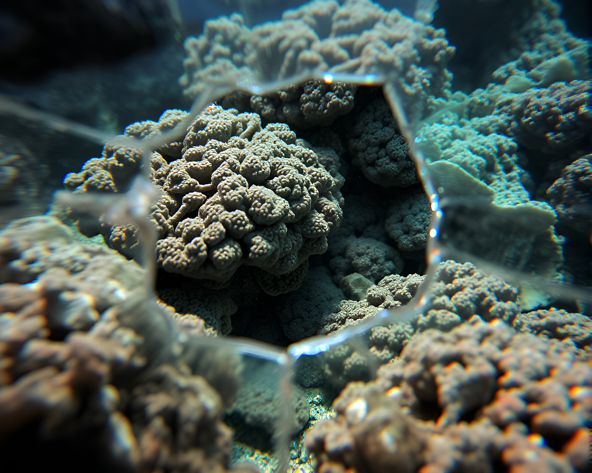 Shattered Coral Reef Reflections – free AI stock image