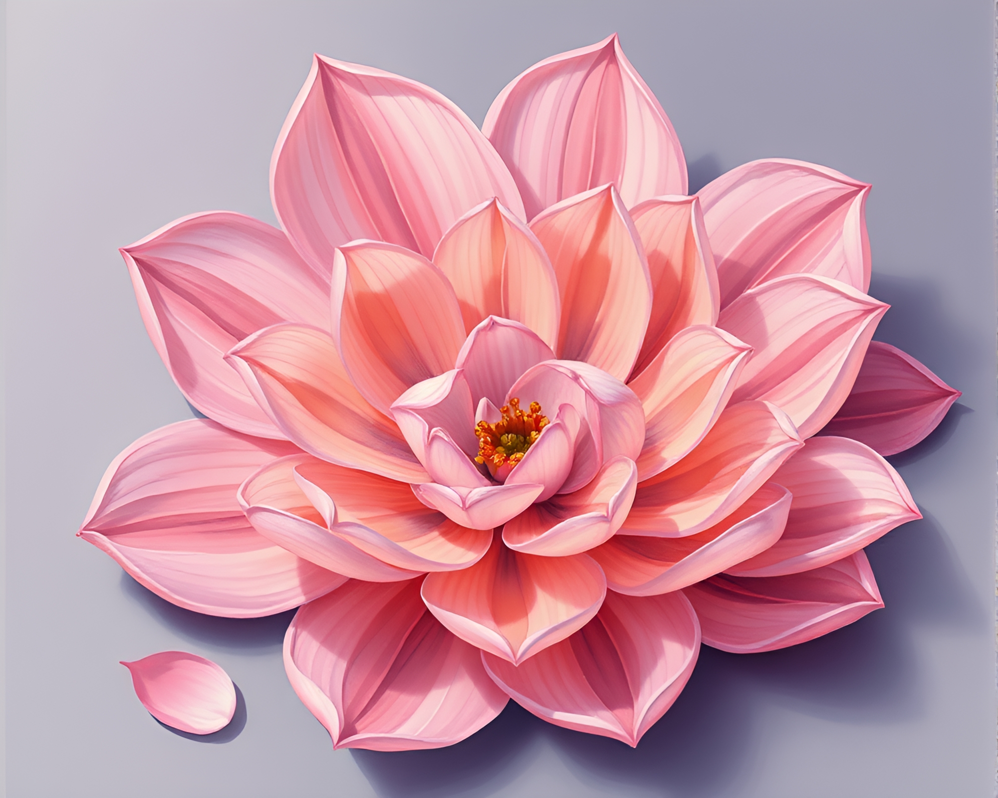 Isometric Oil Painting of Muted Pastel Flower Petals – free AI stock image